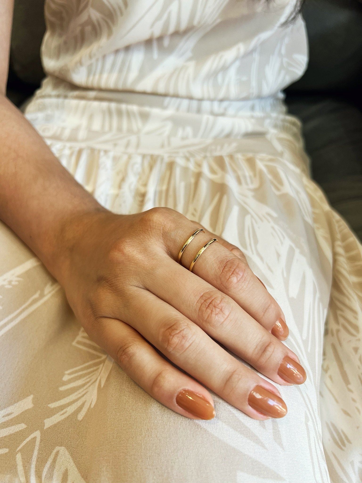 Anel Duplo ajustável Banhado a Ouro 18k