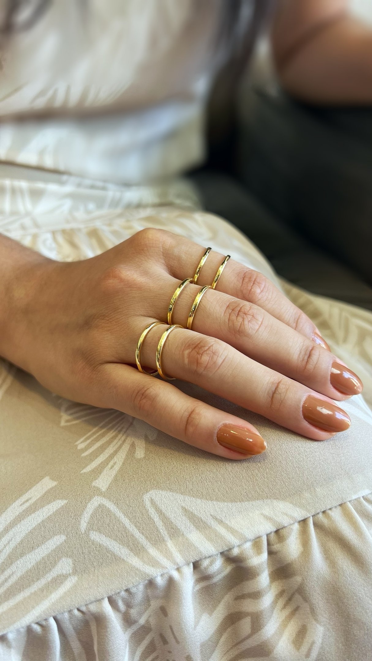 Anel Duplo ajustável Banhado a Ouro 18k