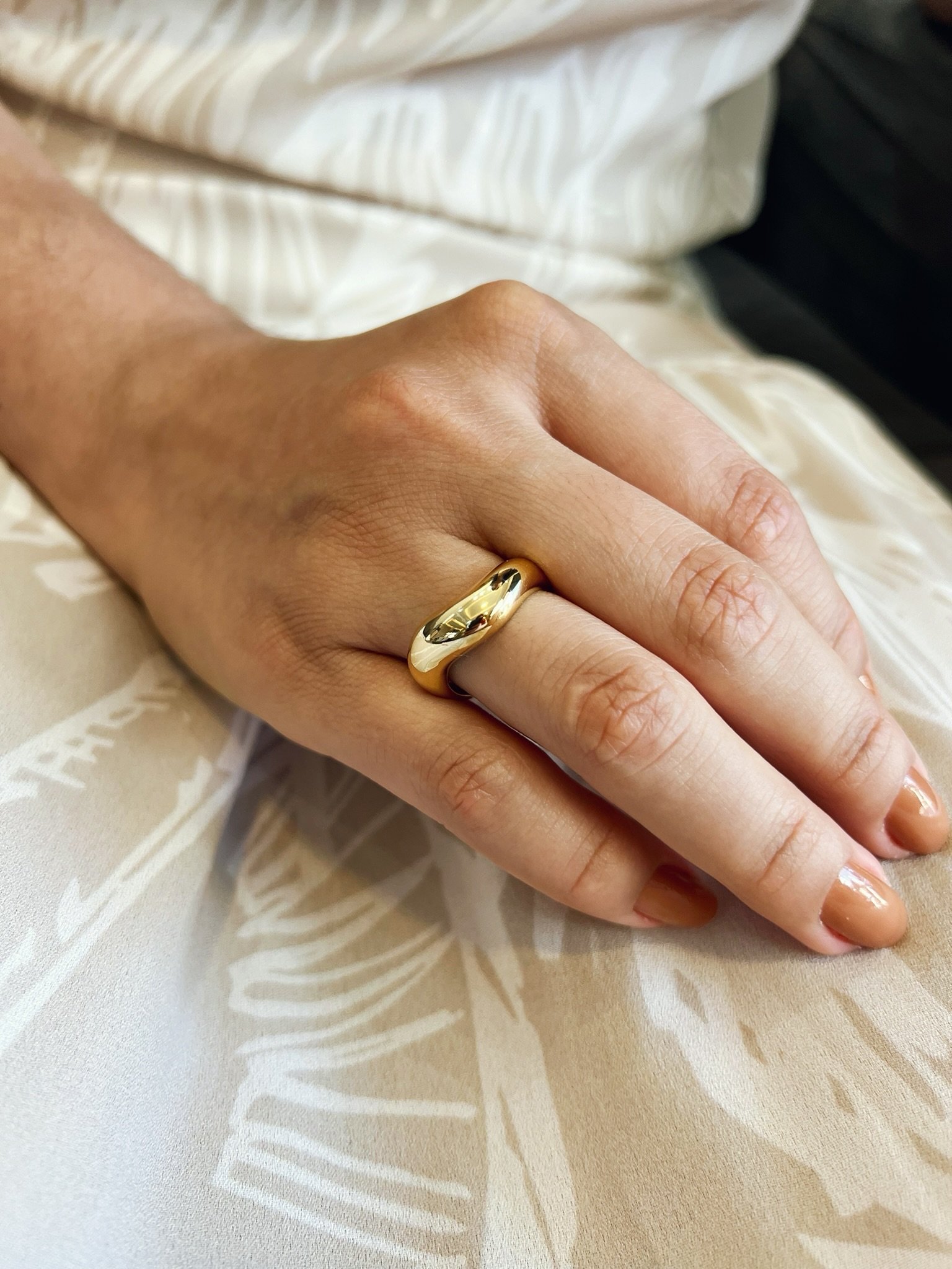 Anel Elegante regulável Banhado a Ouro 18k