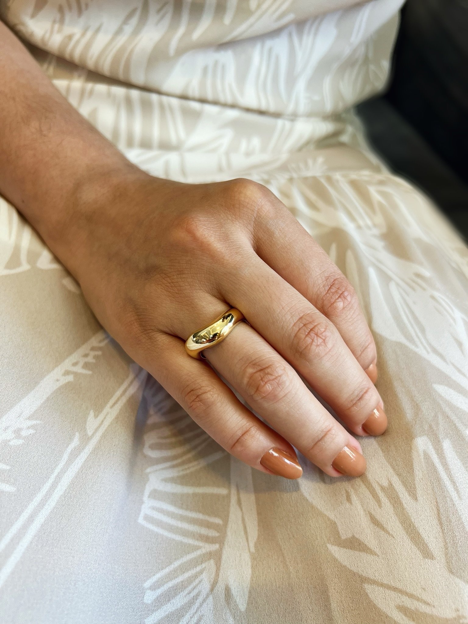 Anel Elegante regulável Banhado a Ouro 18k