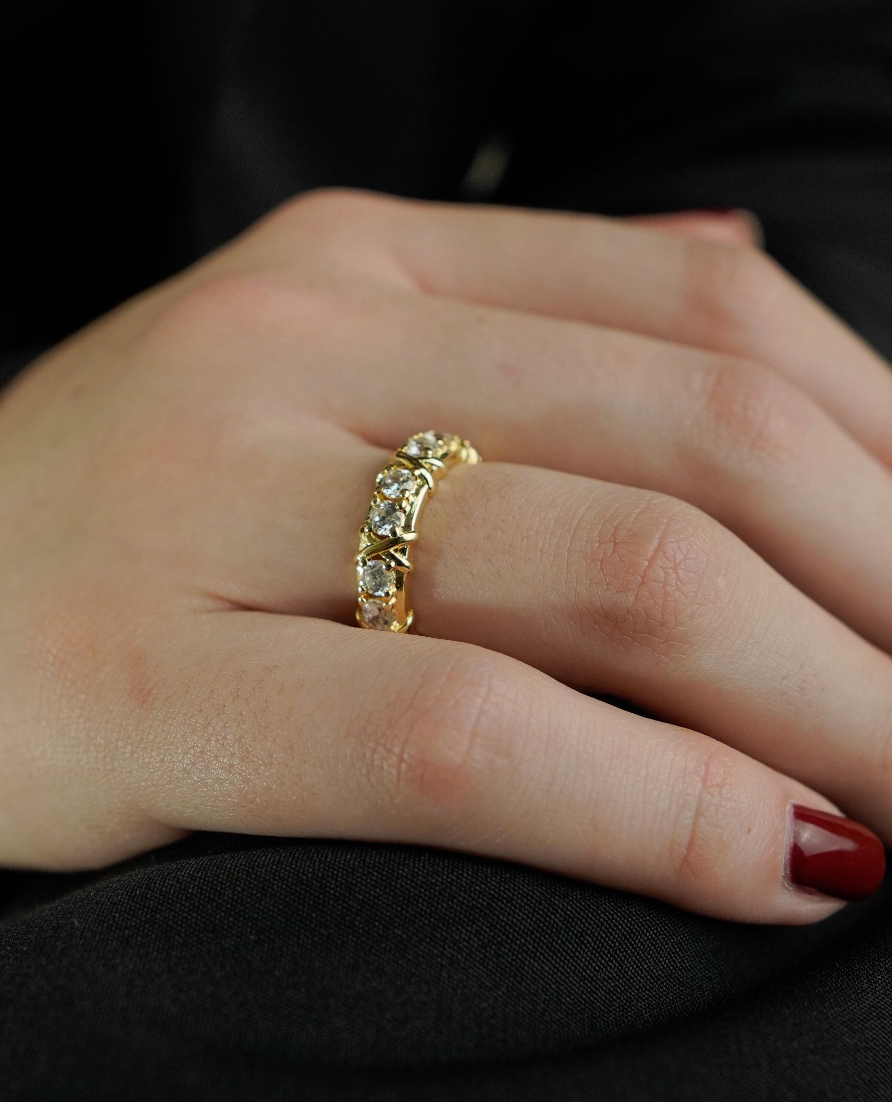 Anel Riviera Banhado a Ouro 18k