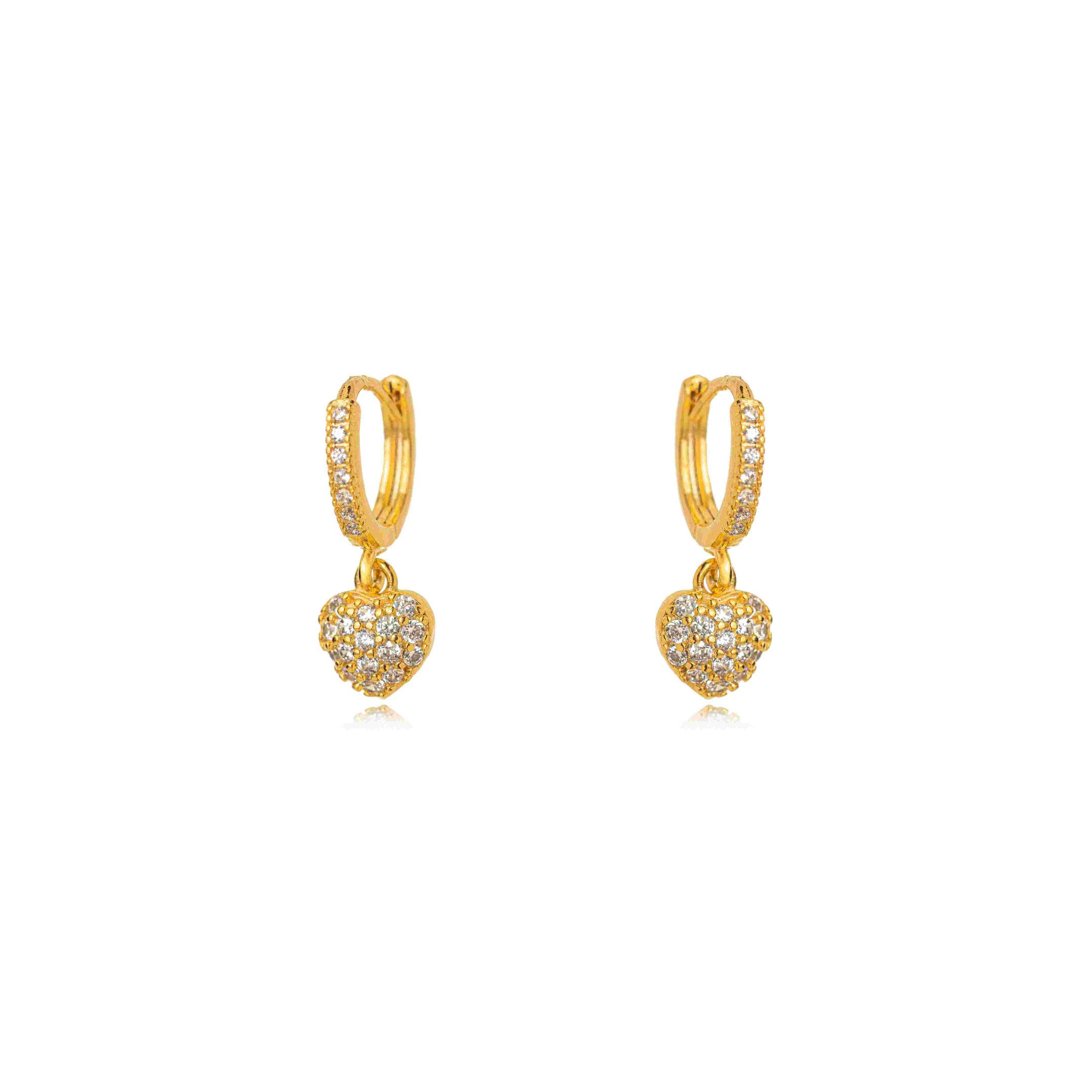 Argolinha Pingente Coração Banhado a Ouro 18k