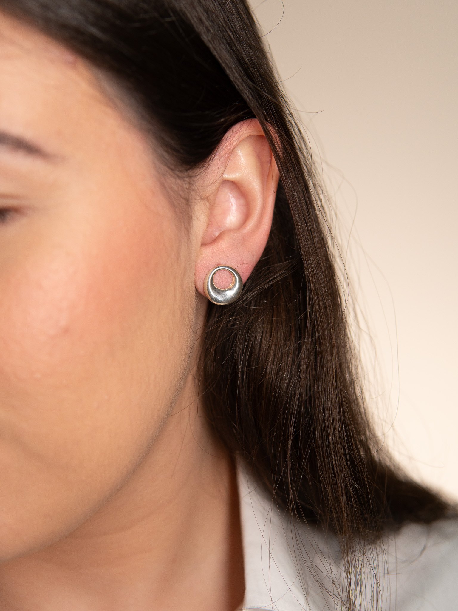 Brinco Circular Liso Prata 925