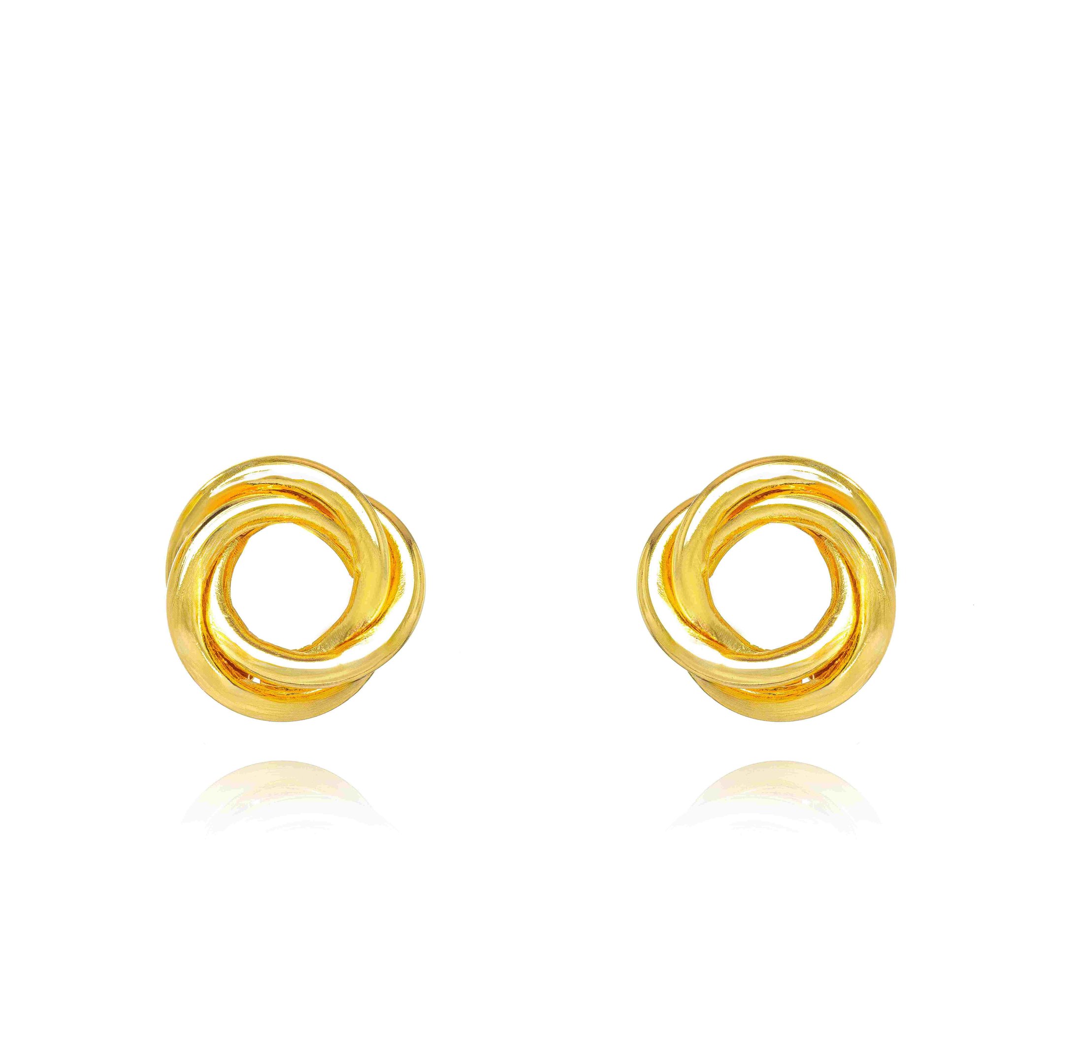Brinco Elegante Liso Banhado a Ouro 18k
