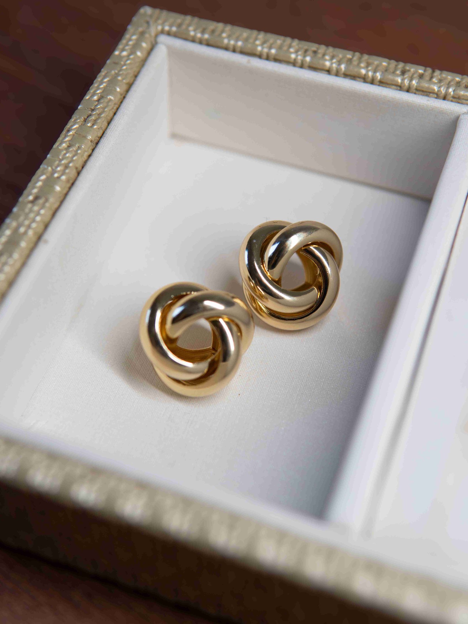 Brinco Entrelaçado Banhado a Ouro 18k