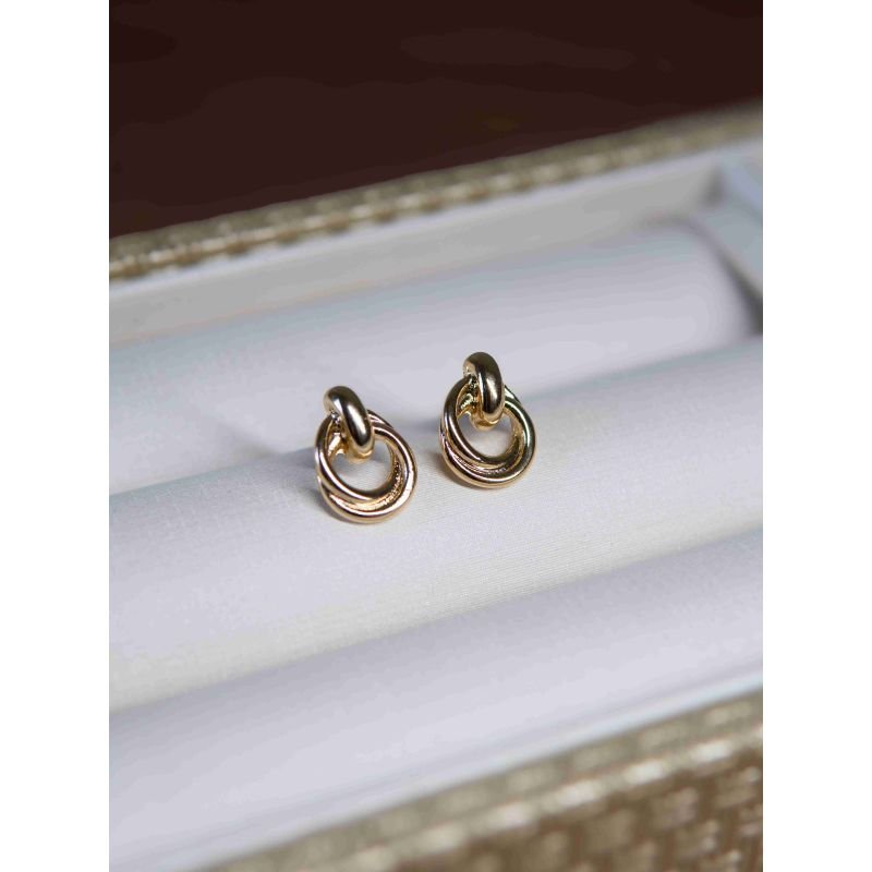 Brinco Entrelaçado Pequeno Banhado a Ouro 18k