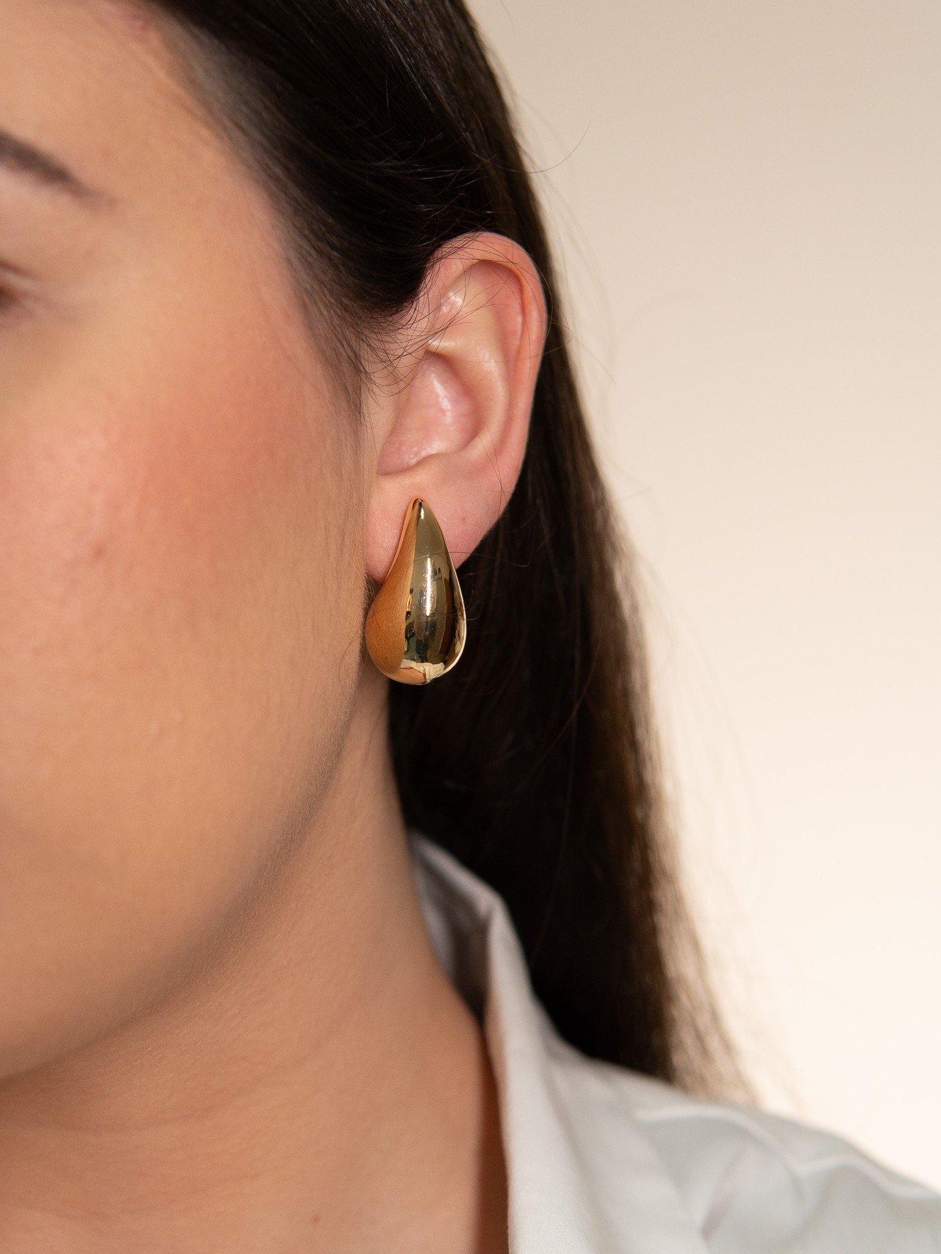 Brinco Gota ABS G Banhado a Ouro 18k