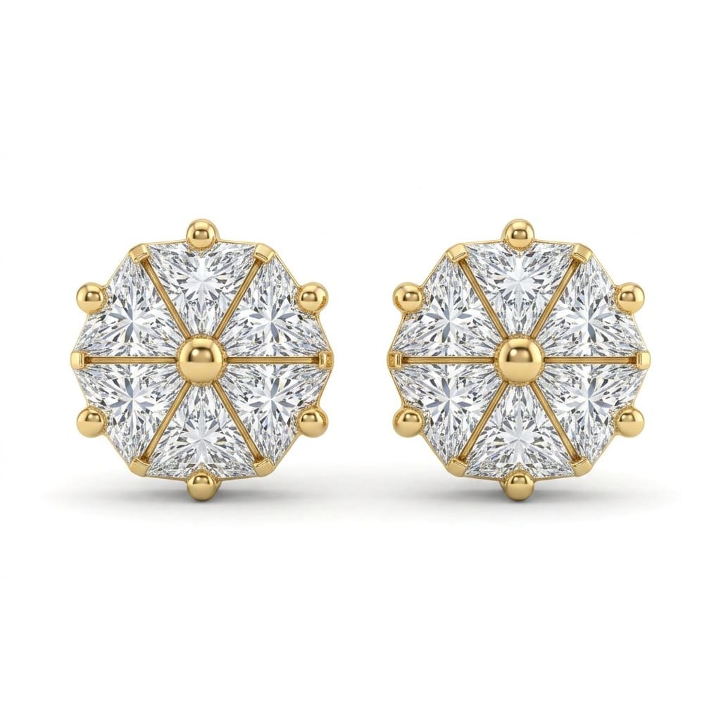 Brinco Ponto de Luz Pedras Banhado a Ouro 18k
