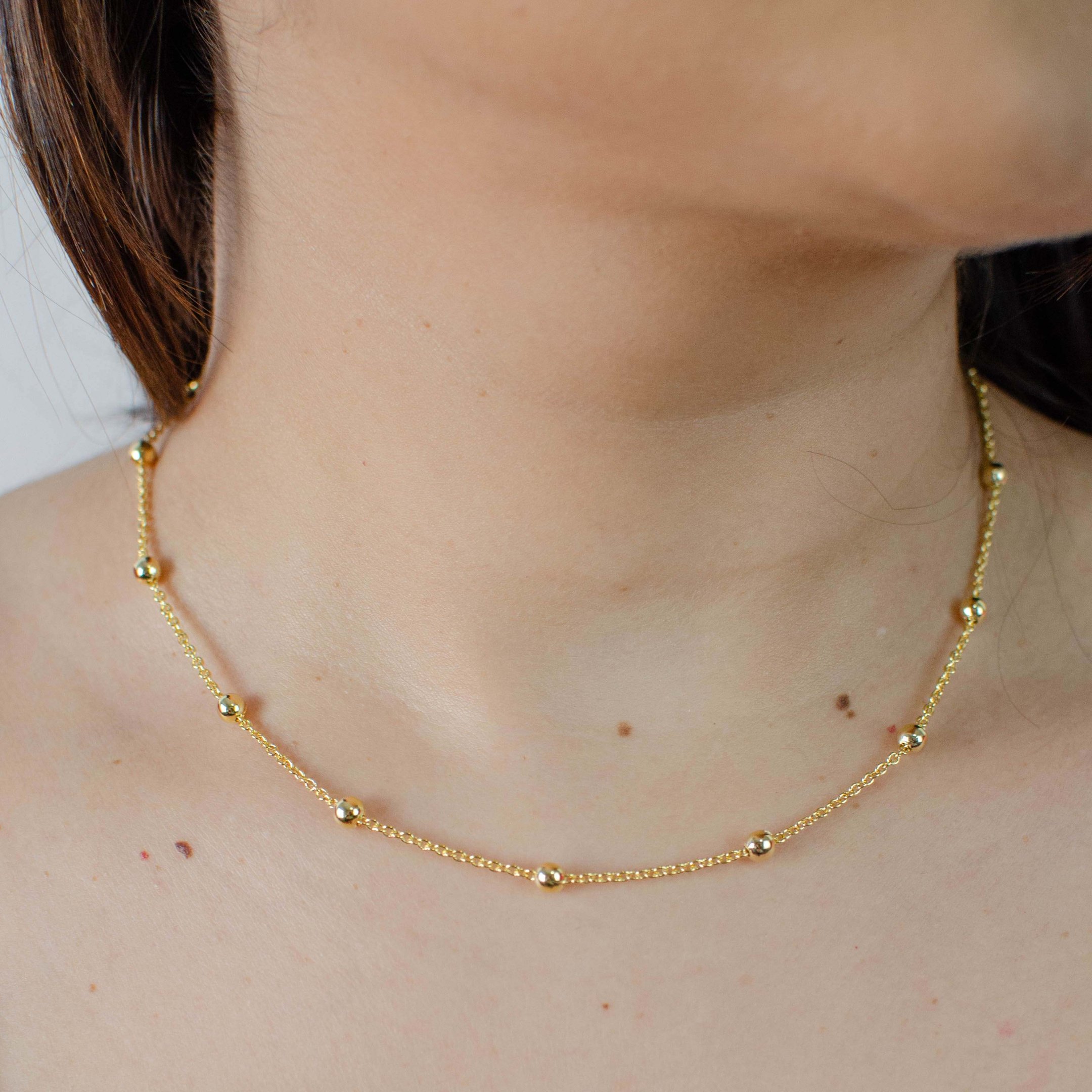 Choker Bolinhas Semijoia Banhada a Ouro 18k