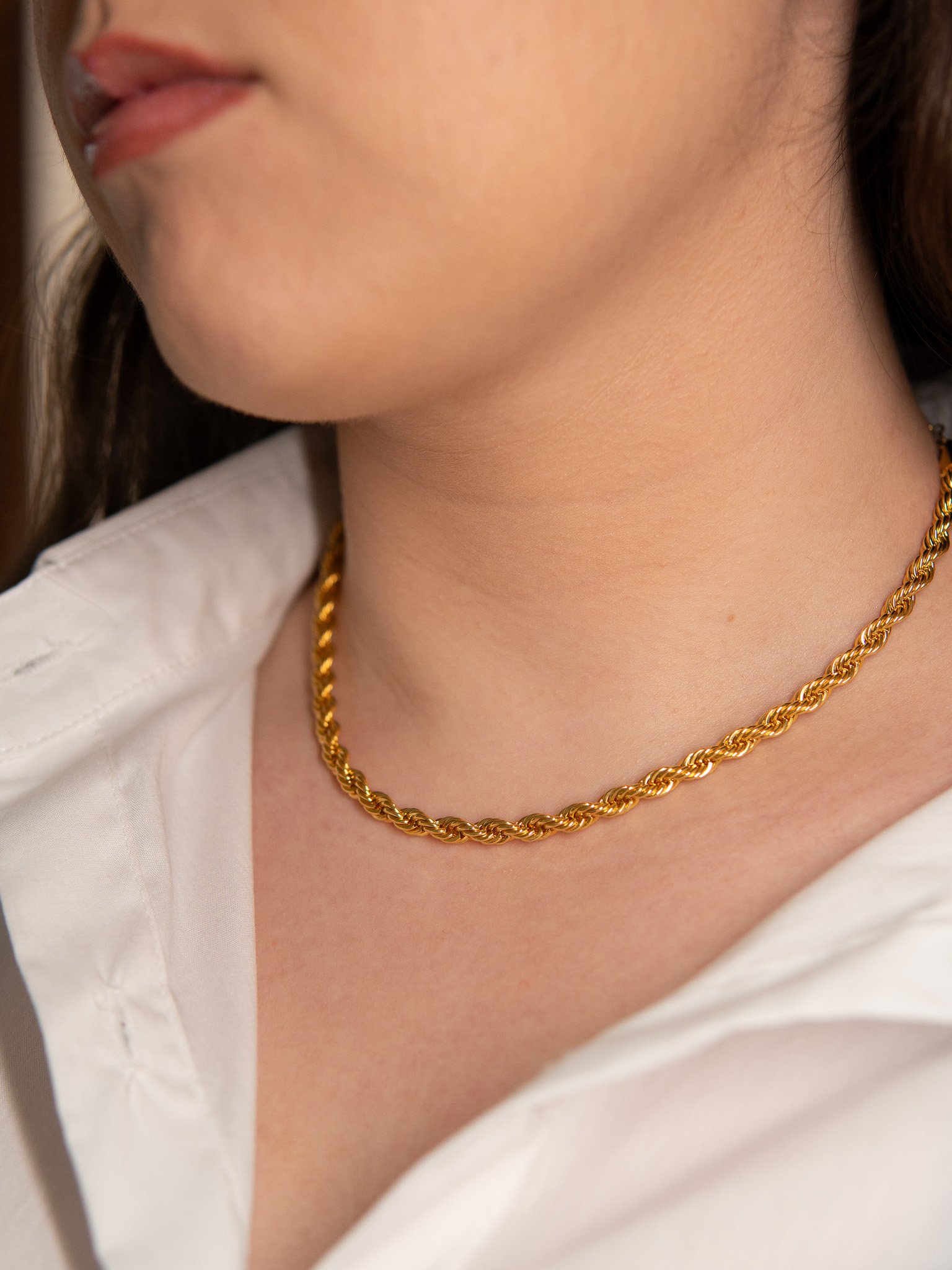 Choker Cordão Baiano 5mm Banhado a Ouro 18k