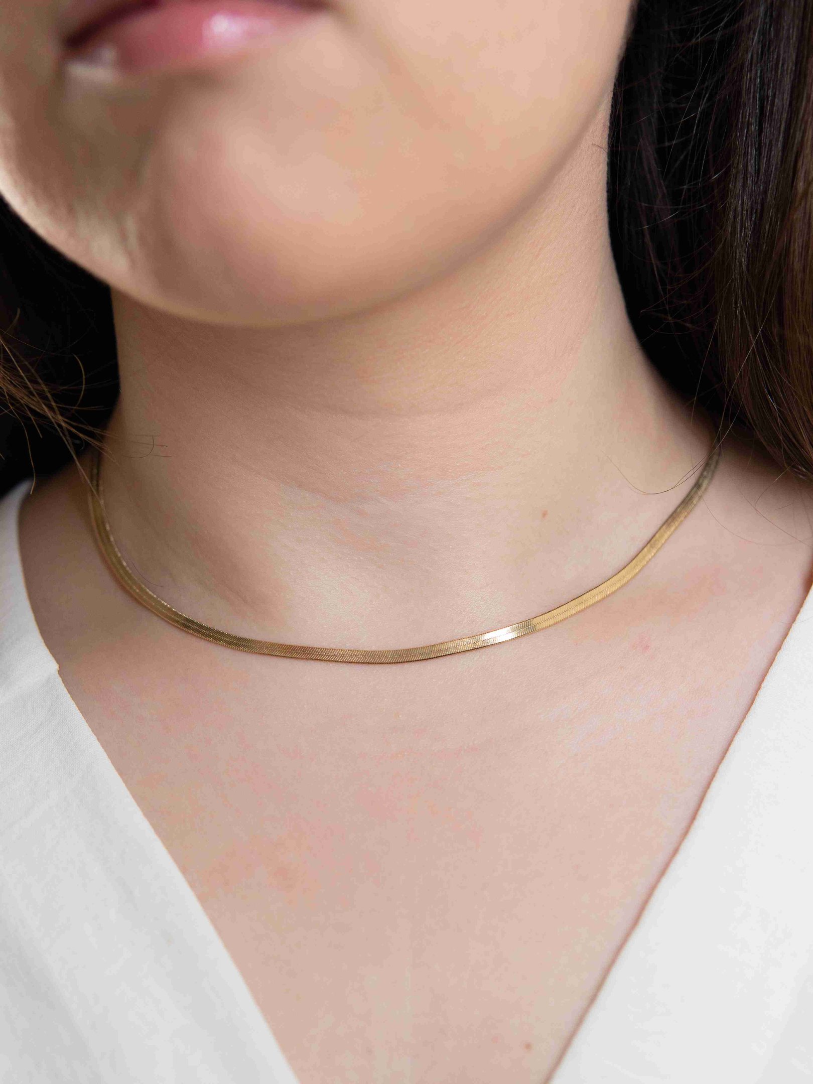 Choker Fita Lisa Banhada a Ouro 18k