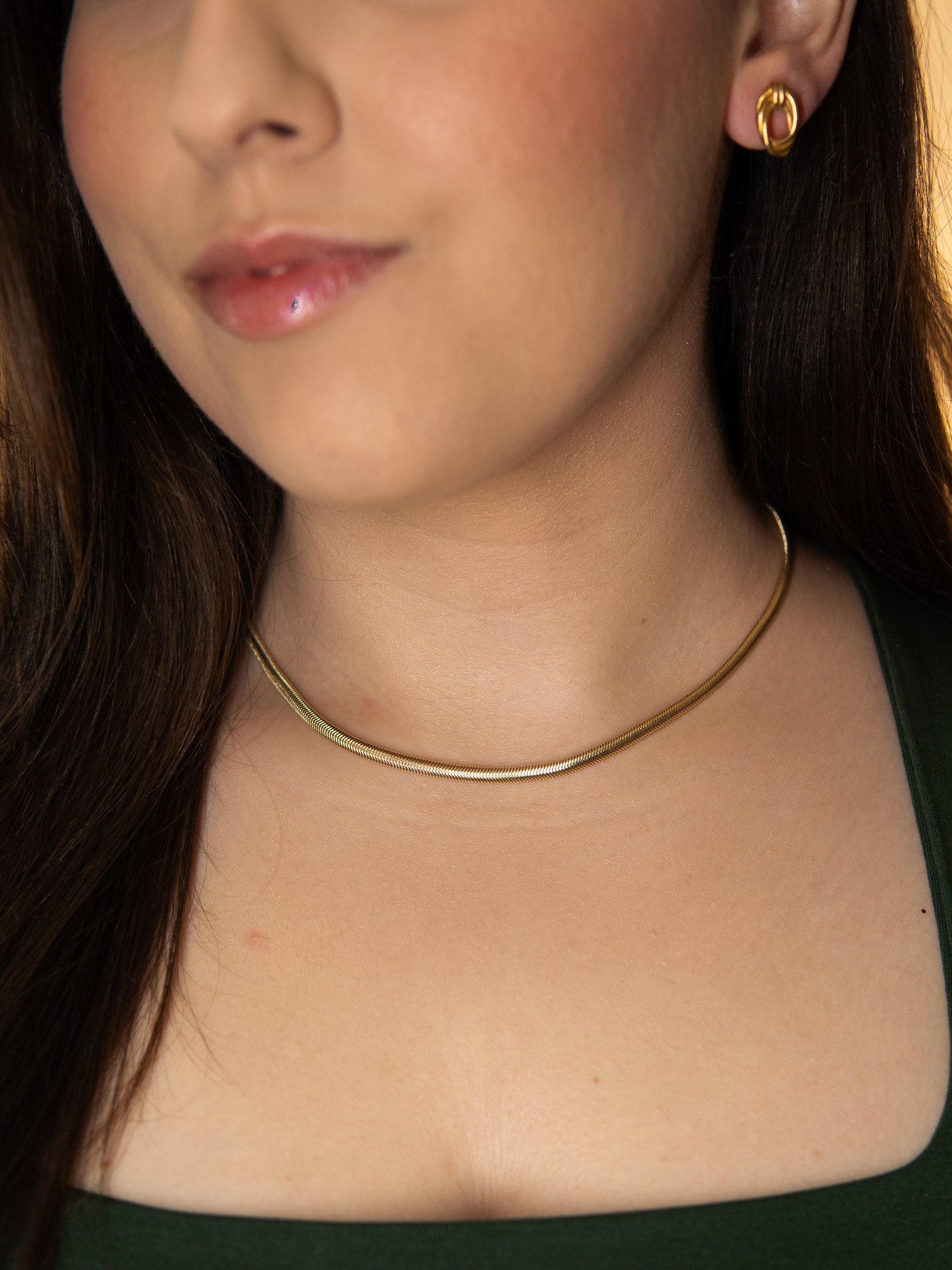 Choker Malha 4mm Semijoia Banhada a Ouro 18k