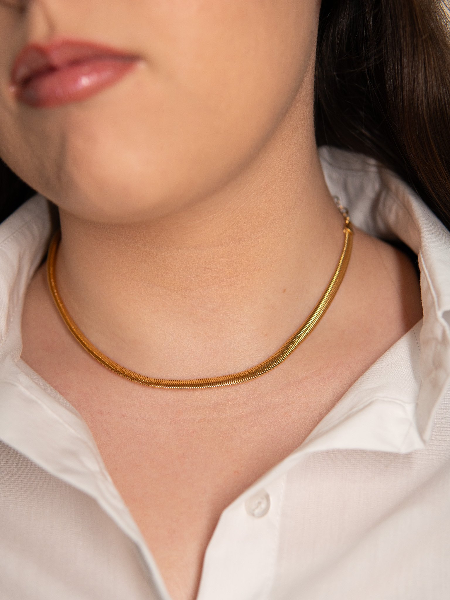 Choker Malha Semijoia Banhada a Ouro 18k