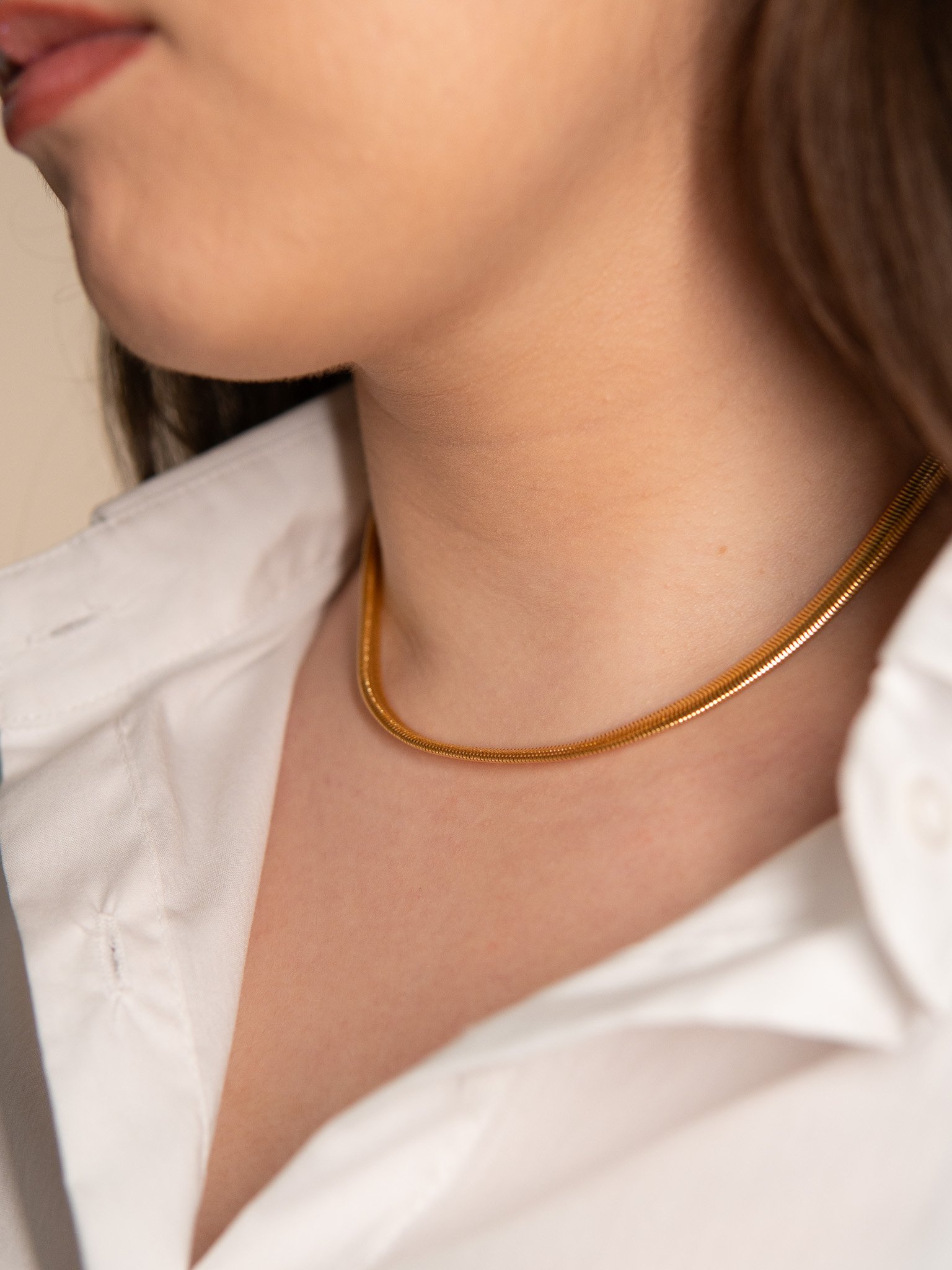 Choker Malha Semijoia Banhada a Ouro 18k