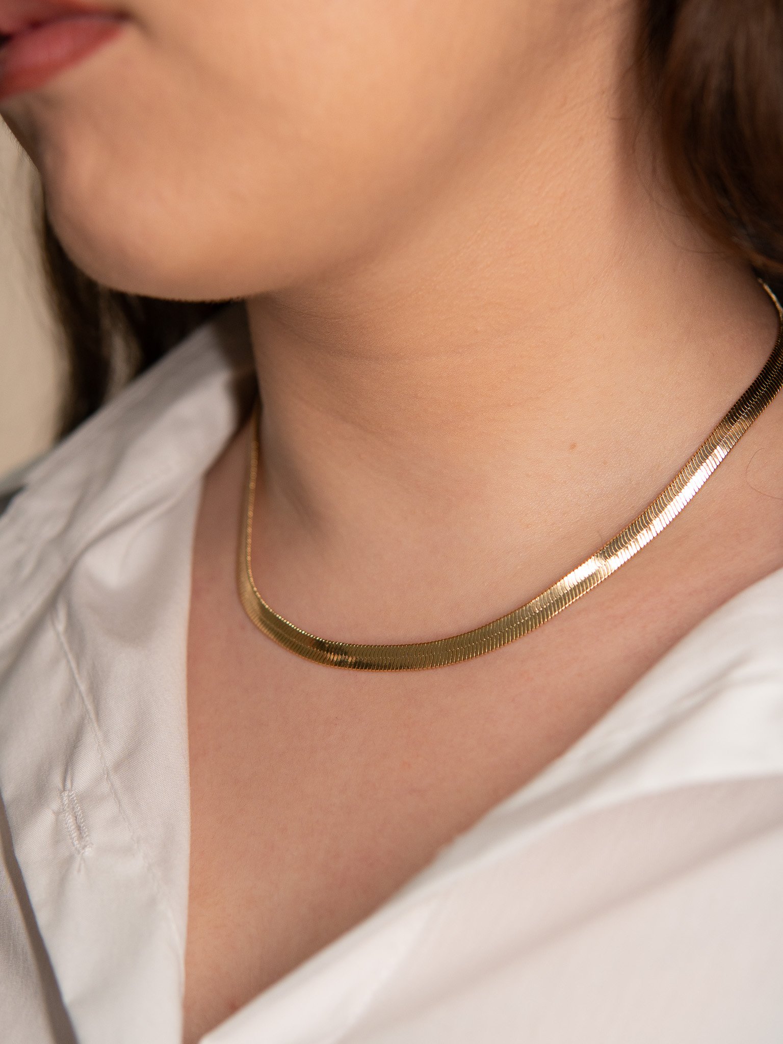 Colar Fita Lisa Semijoia Banhado a Ouro 18k