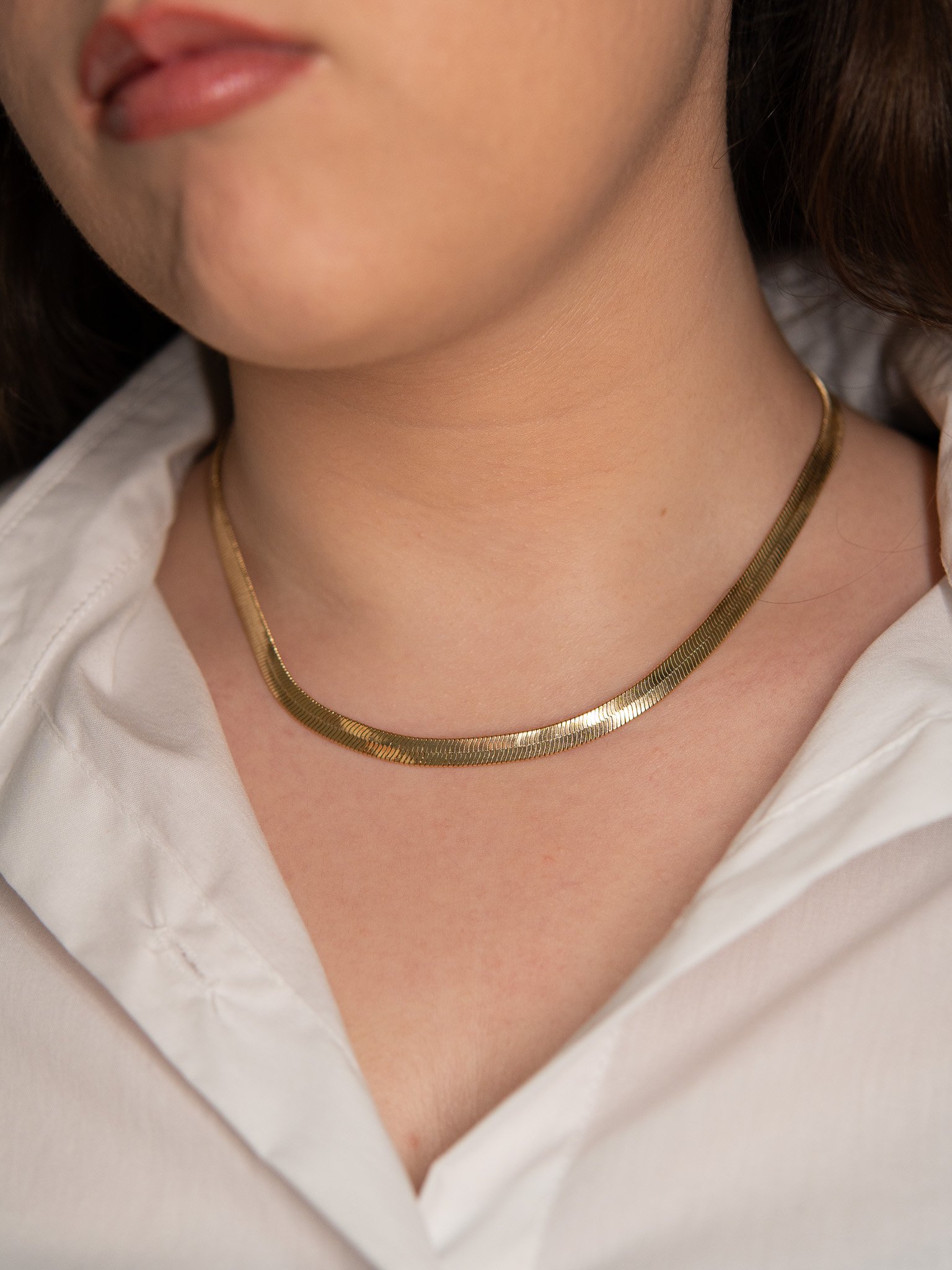 Colar Fita Lisa Semijoia Banhado a Ouro 18k