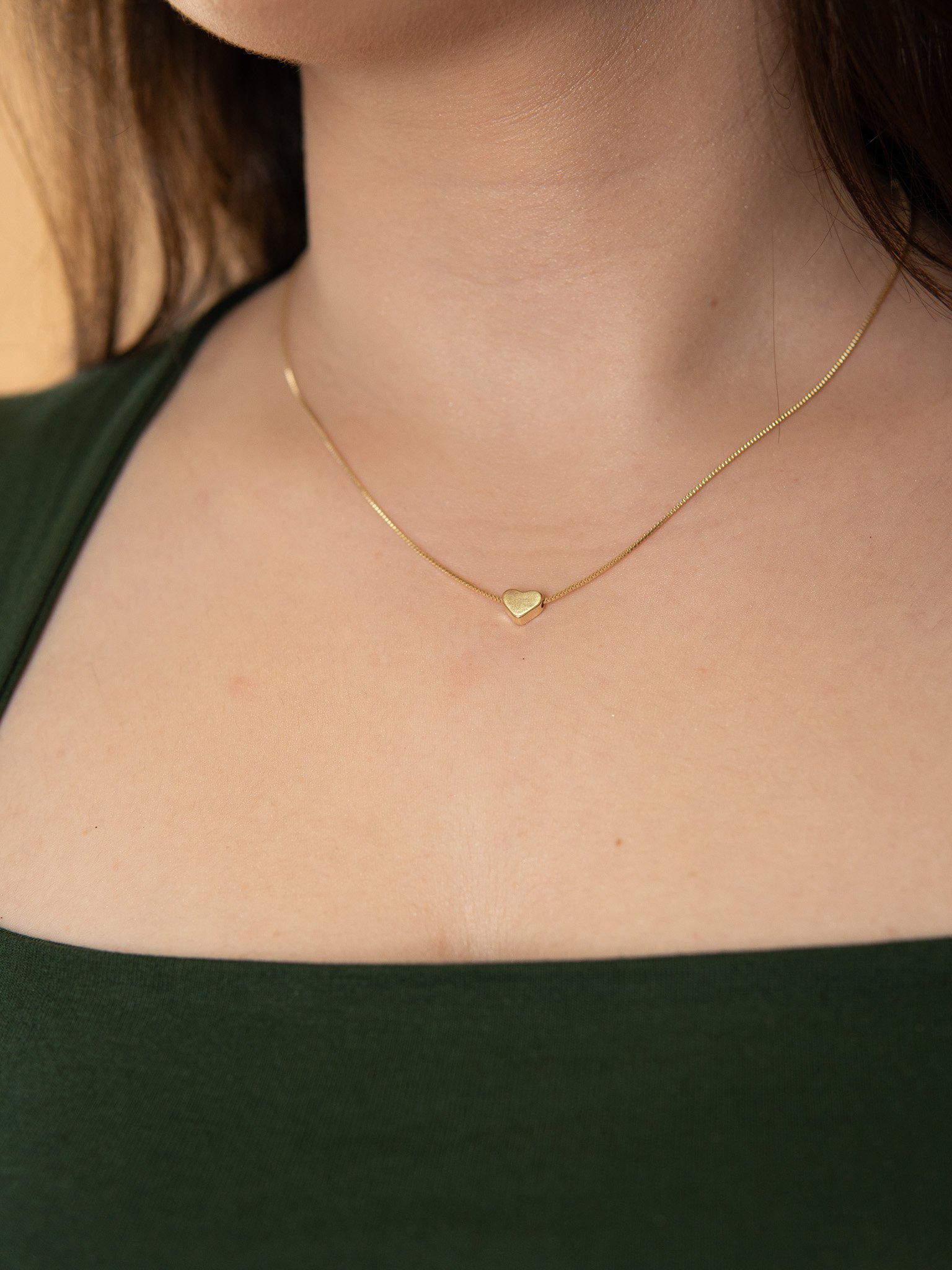 Colar Coração Semijoia Banhada a Ouro 18k