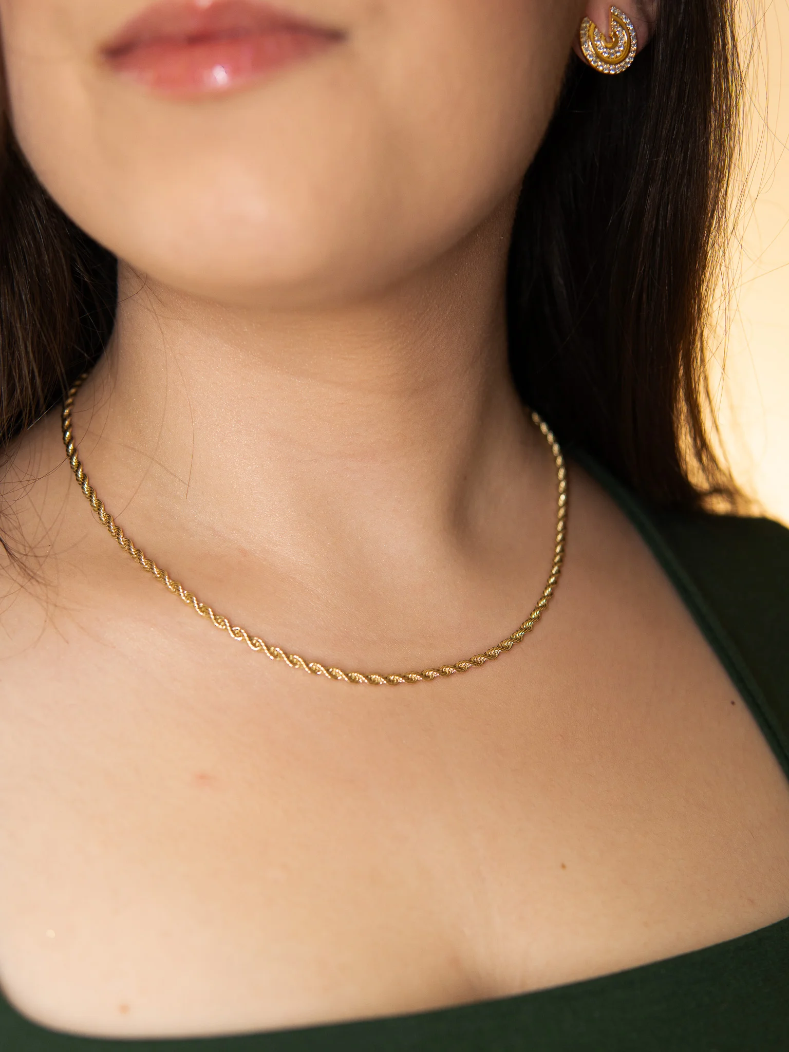 Colar Cordão Baiano 3mm Banhado a Ouro 18k