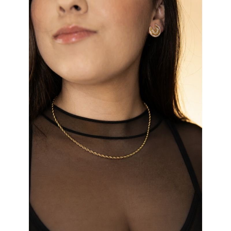 Colar Cordão Baiano 3mm Banhado a Ouro 18k