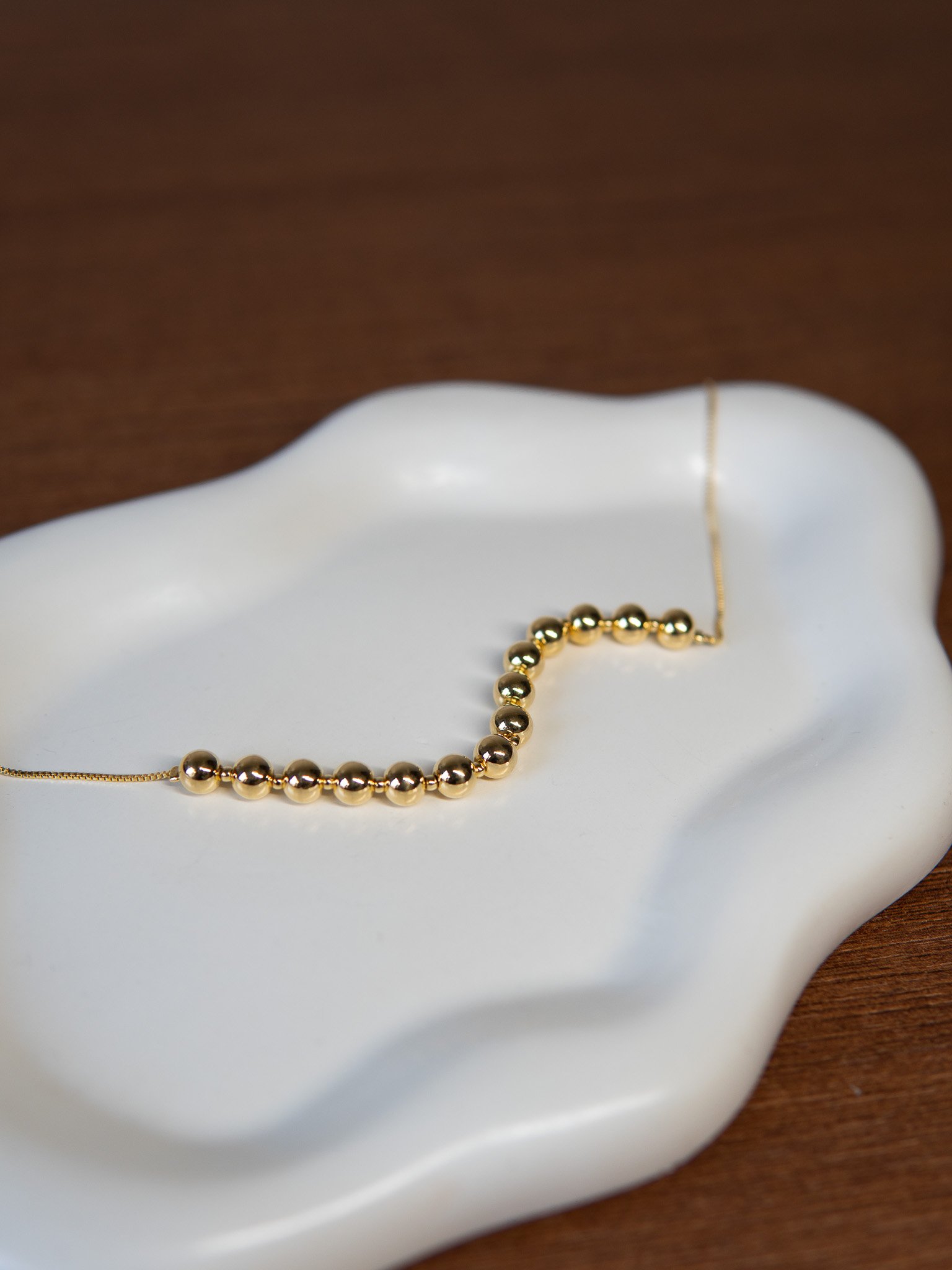 Colar Esferas Banhado a Ouro 18k