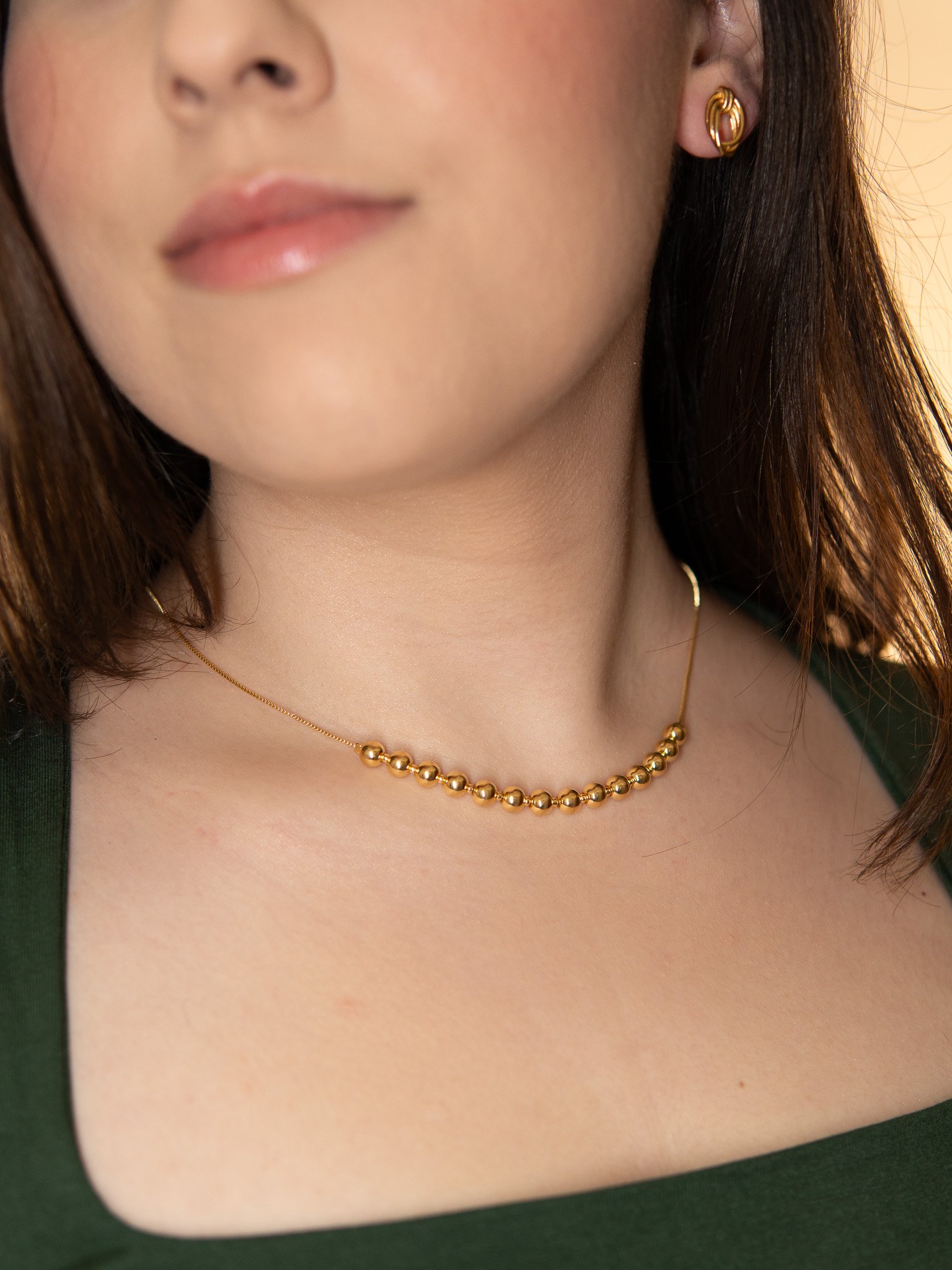 Colar Esferas Banhado a Ouro 18k