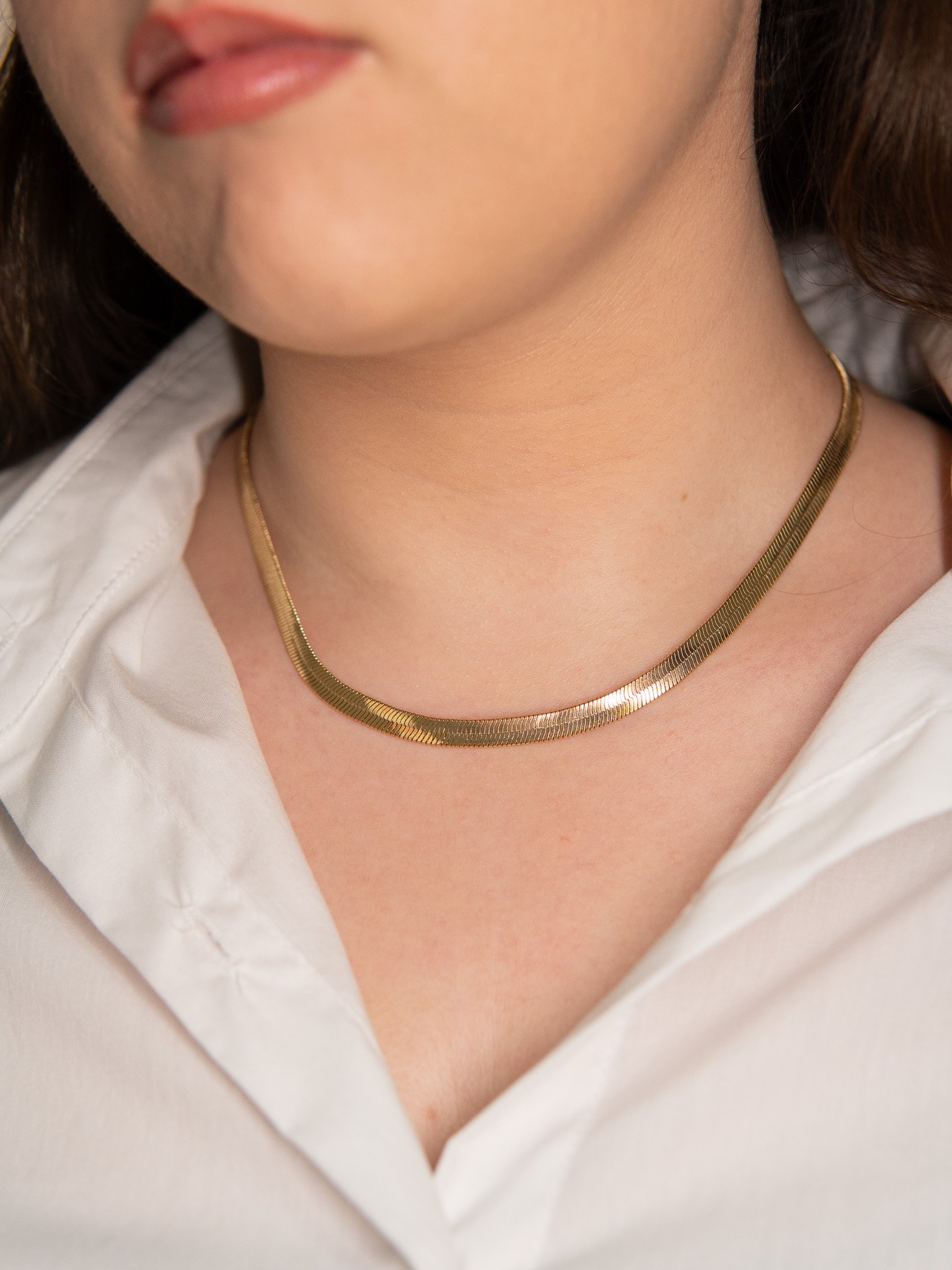 Colar Fita Lisa Banhado a Ouro 18k