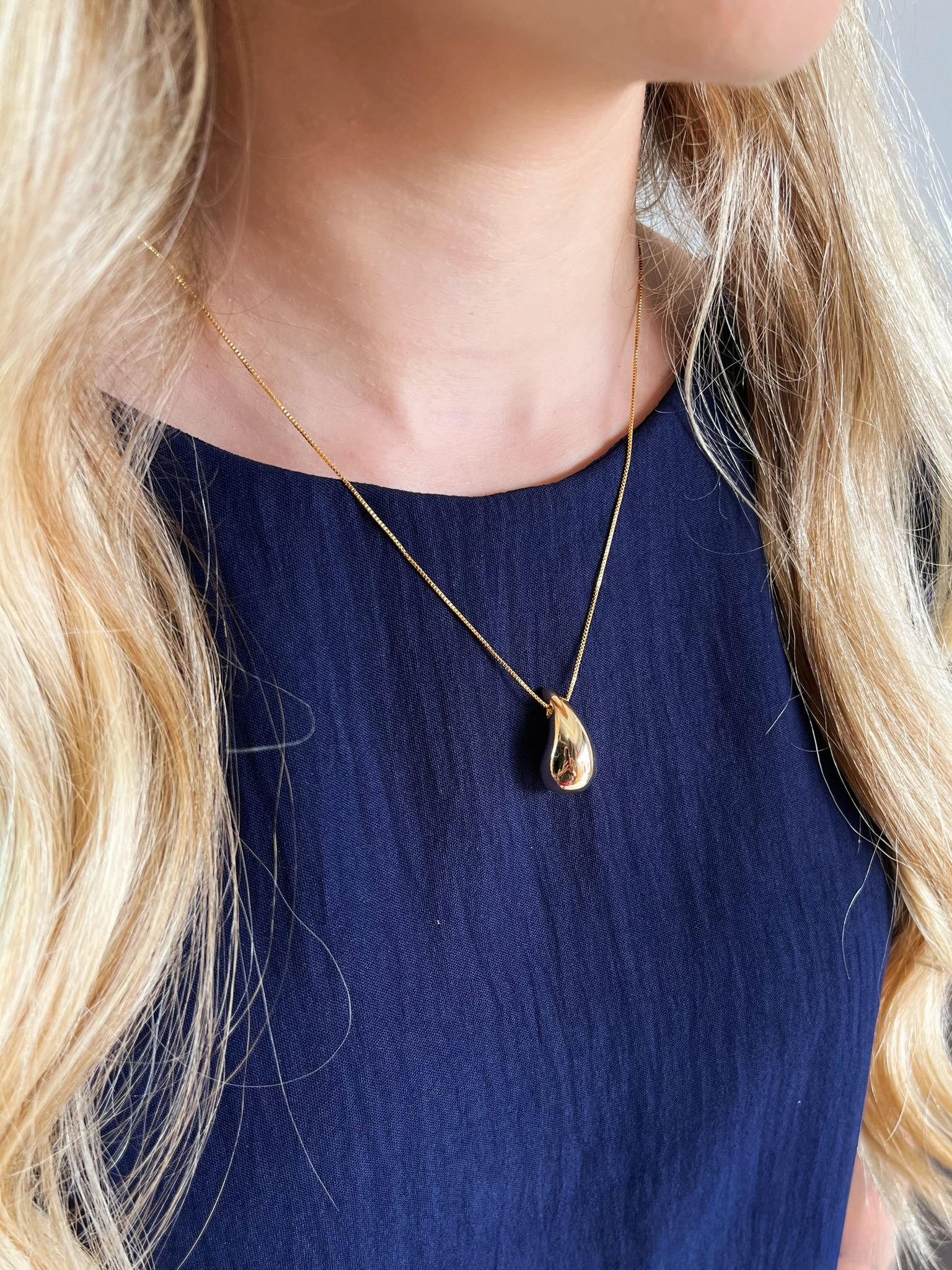 Colar Gota ABS Banhado a Ouro 18k
