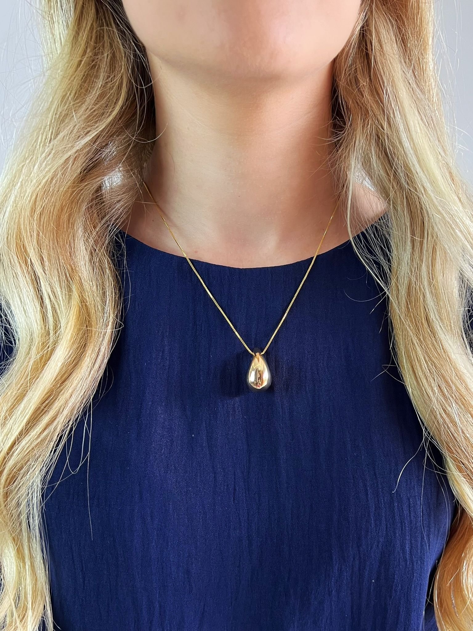 Colar Gota ABS Banhado a Ouro 18k