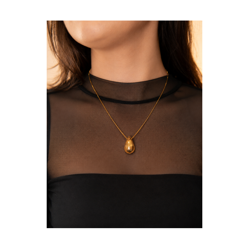 Colar Gota Elegante Banhado a Ouro 18k