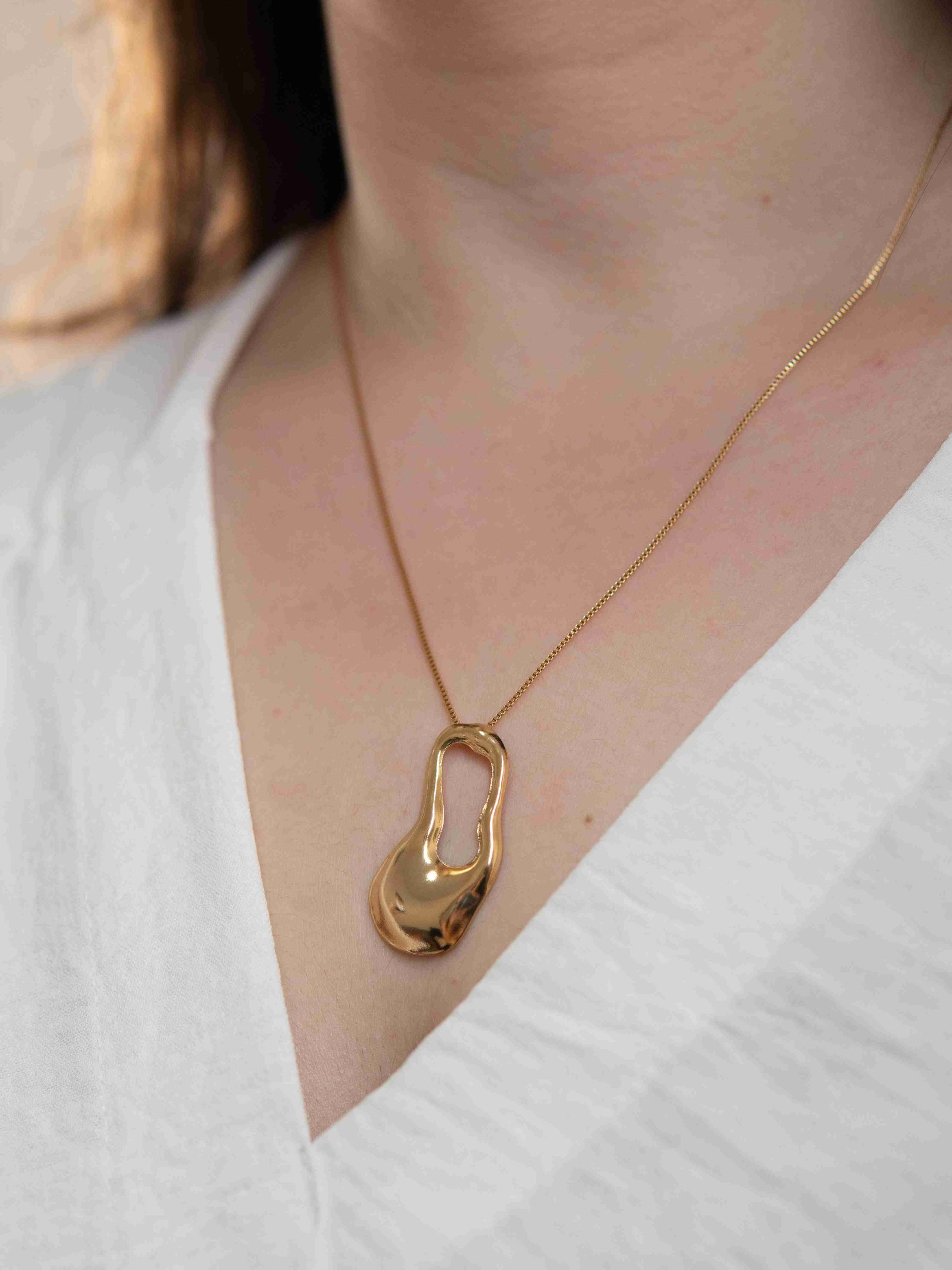 Colar Orgânico Banhado a Ouro 18k