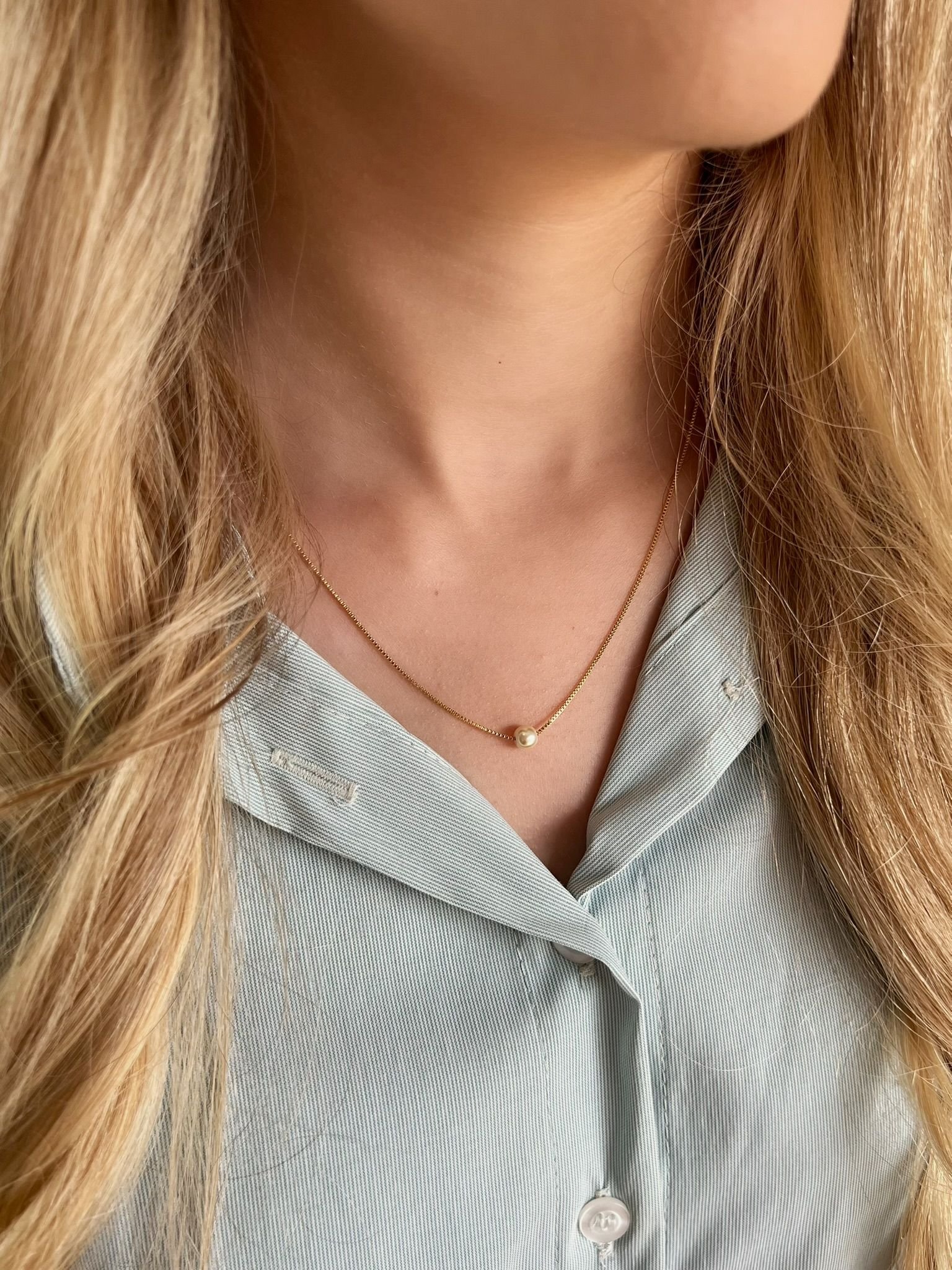 Colar Pérola Banhado a Ouro 18k