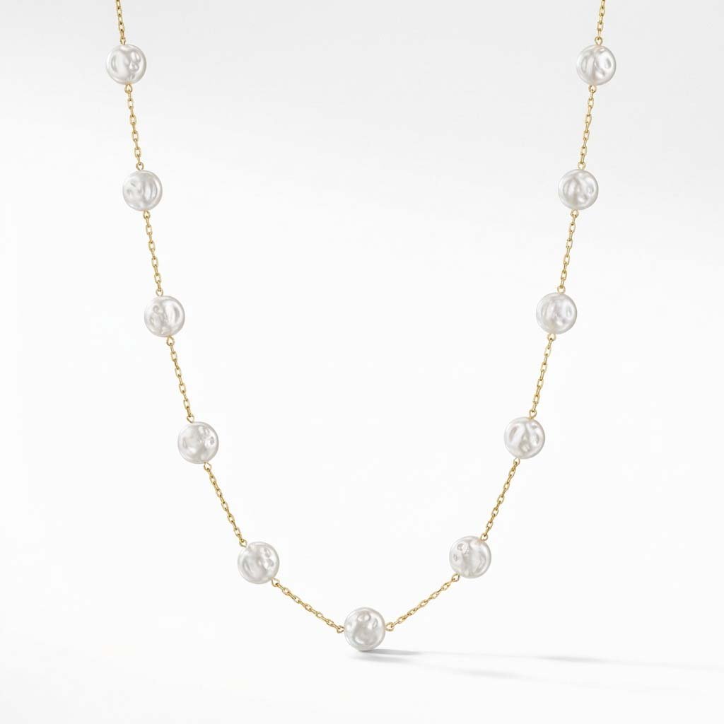 Colar Pérolas Orgânicas Banhado a Ouro 18k