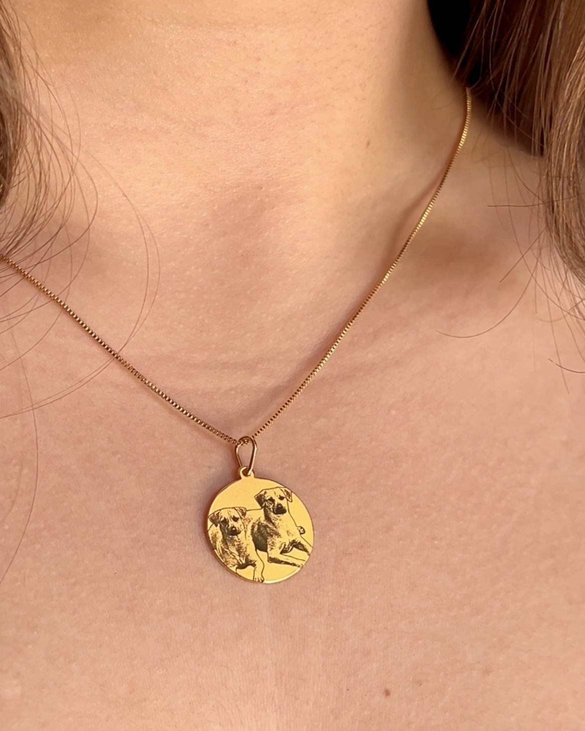 Colar Personalizado fotogravação Banhado a Ouro 18k ou Prata 925