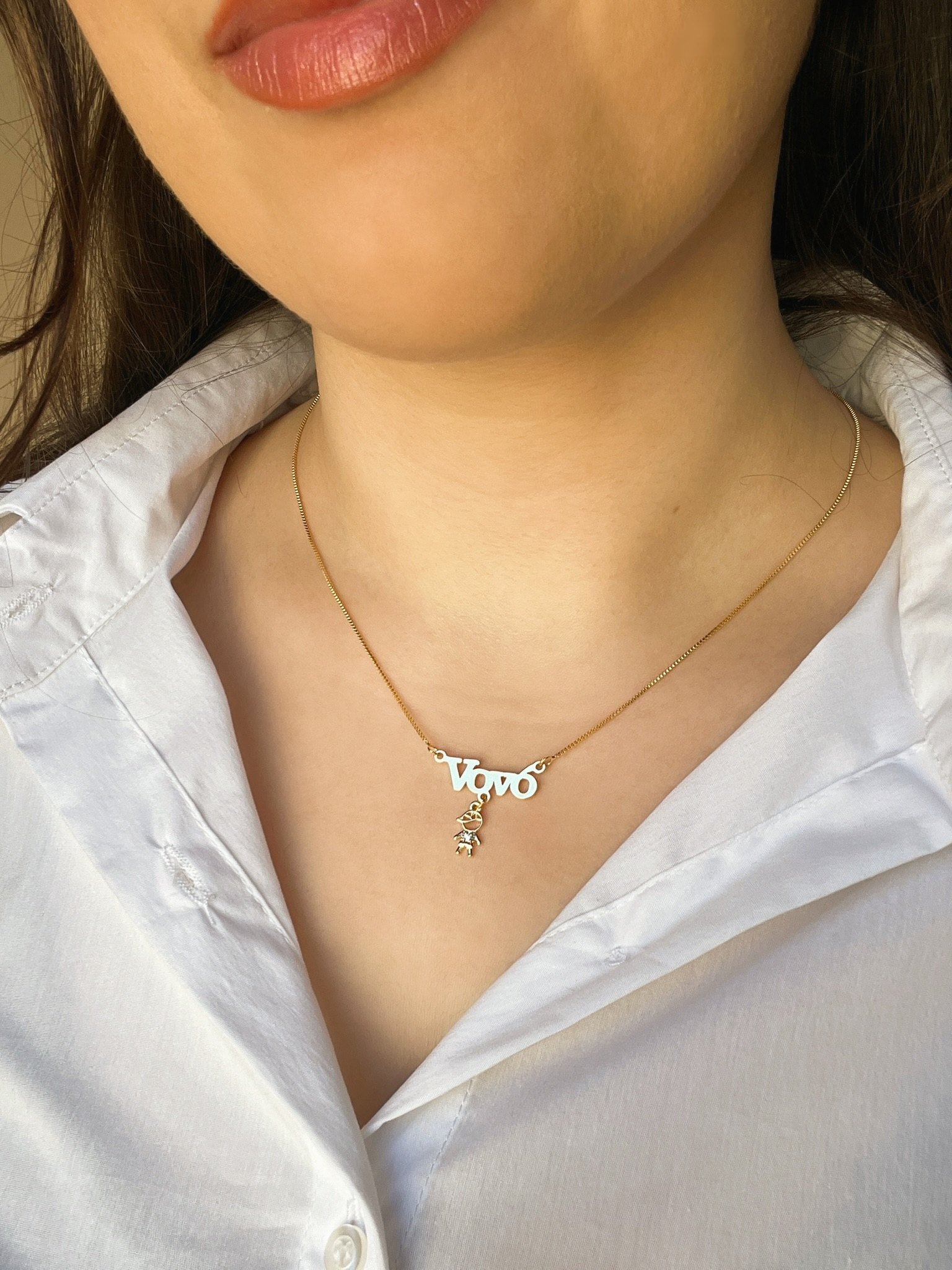 Colar Personalizado Vovó Banhado a Ouro 18k