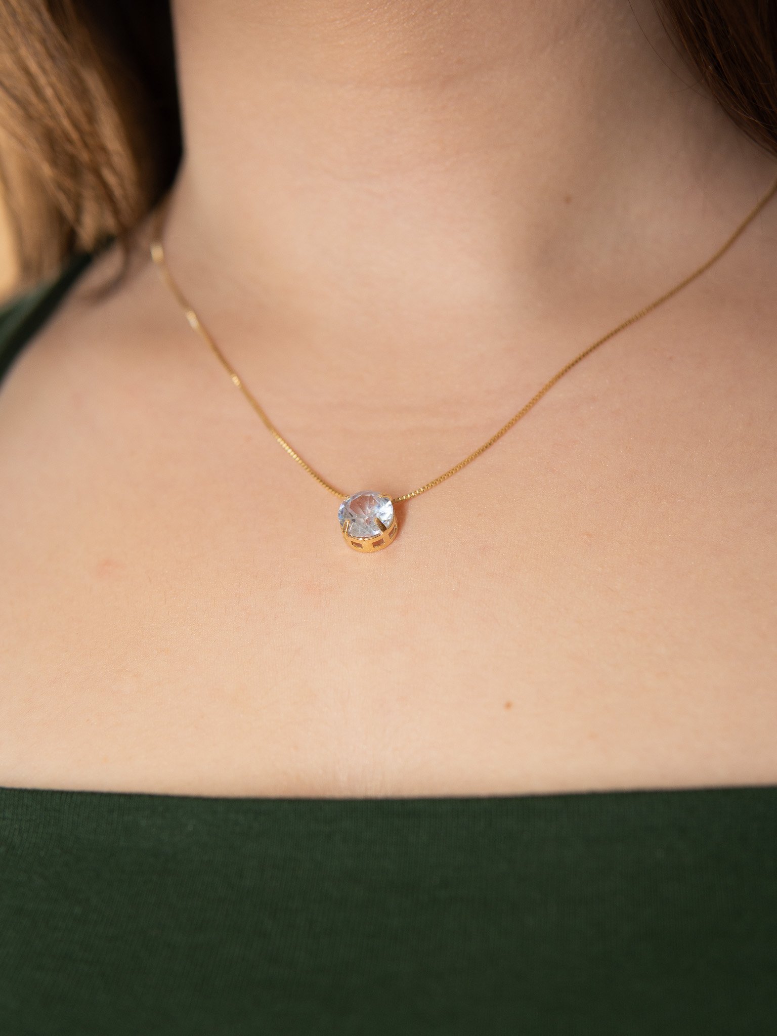 Colar Ponto de Luz Banhado a Ouro 18k