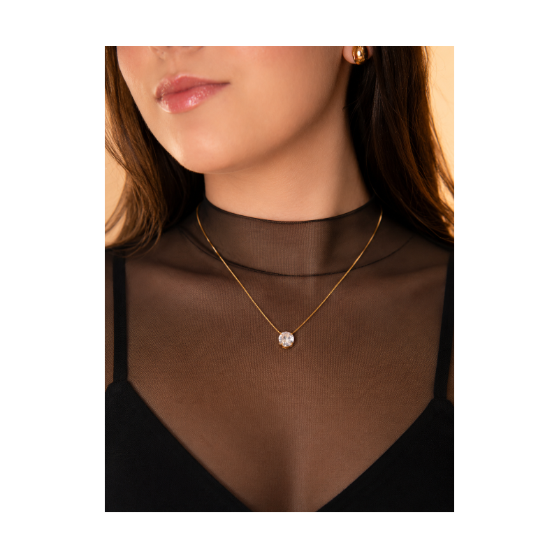 Colar Ponto de Luz Banhado a Ouro 18k