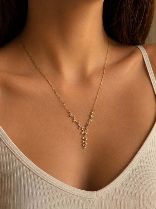 Colar Pontos de Luz Banhado a Ouro 18k