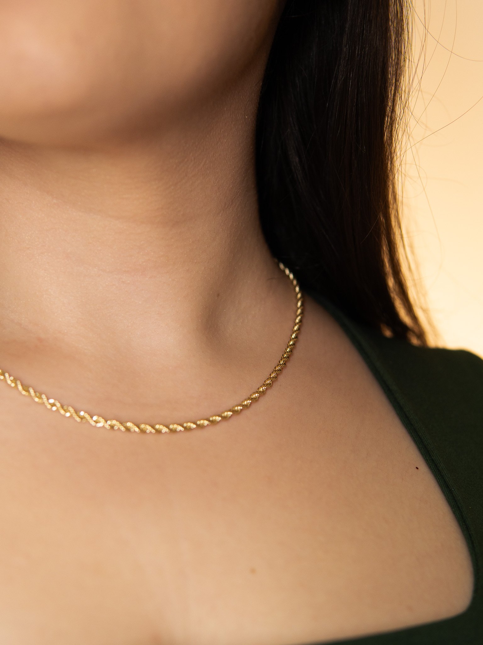 Conjunto Brinco Esfera + Cordão Baiano Banhado a Ouro 18k