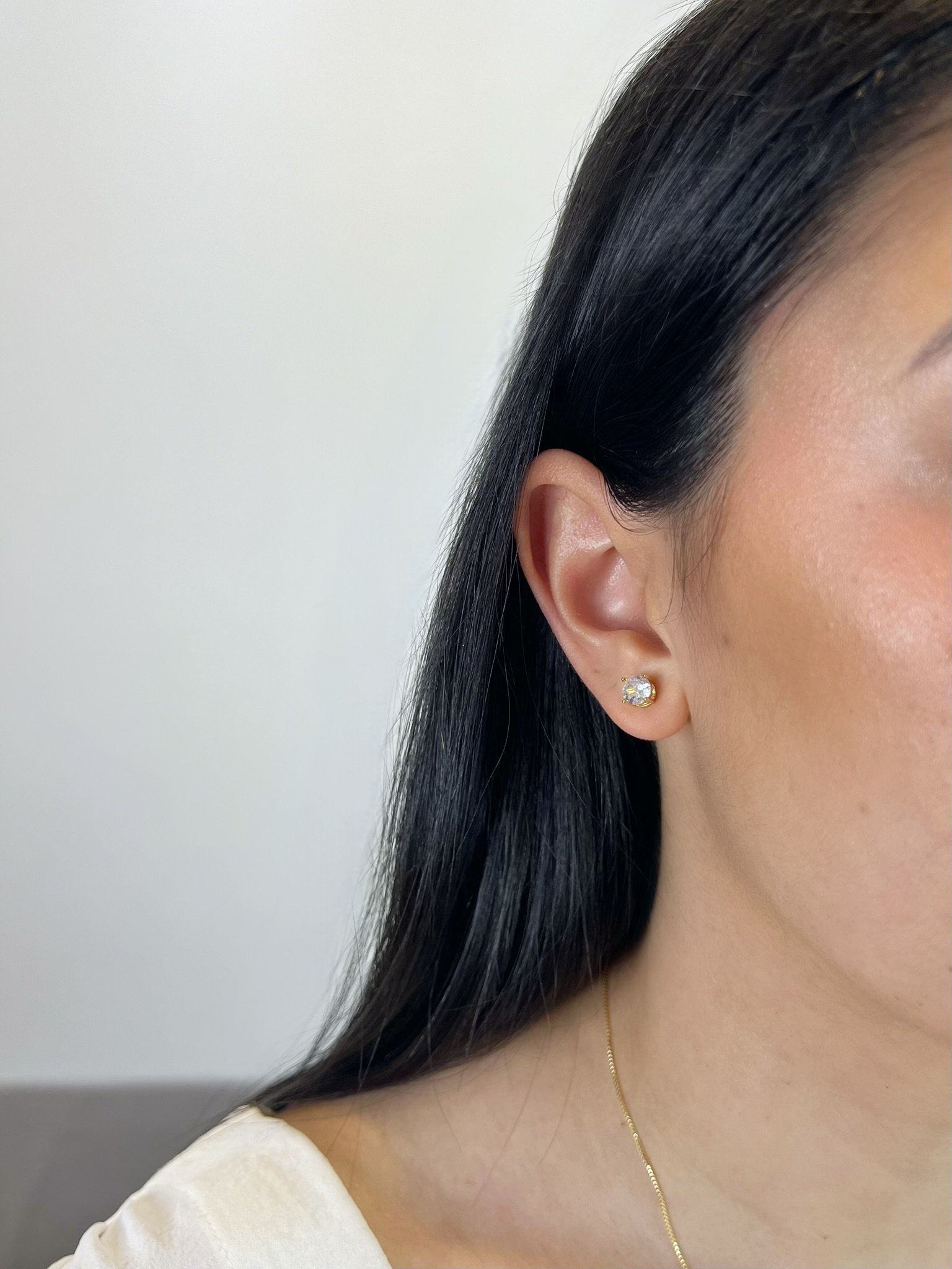 Conjunto Clássico Ponto de Luz Banhado a Ouro 18k