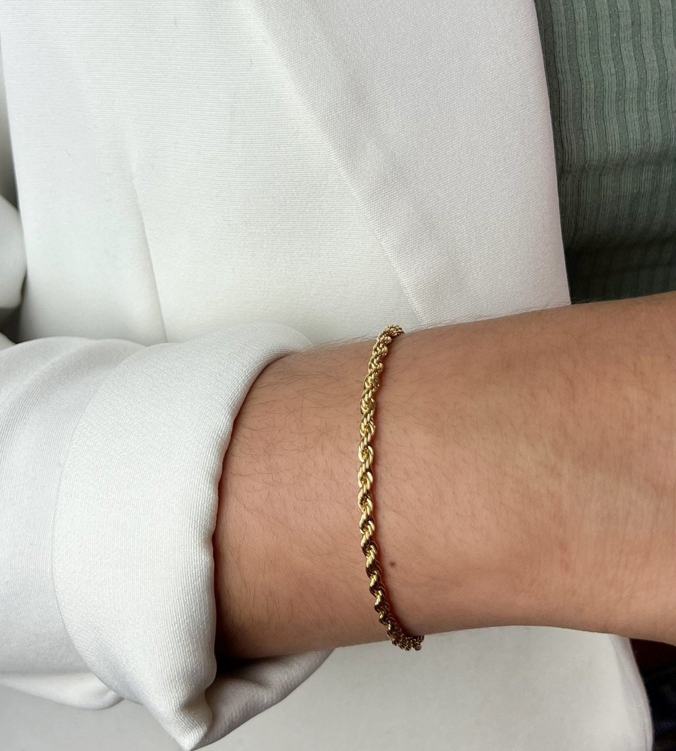 Conjunto Colar e Pulseira Cordão Baiano Banhado a Ouro 18k