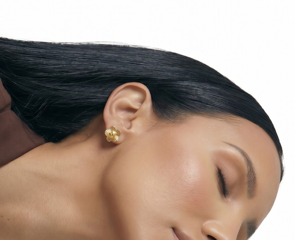 Conjunto Flor delicado Banhado a Ouro 18k