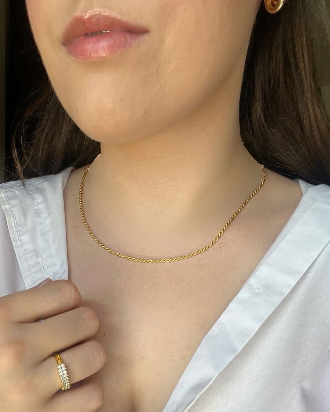 Cordão Baiano Fino Banhado a Ouro 18k