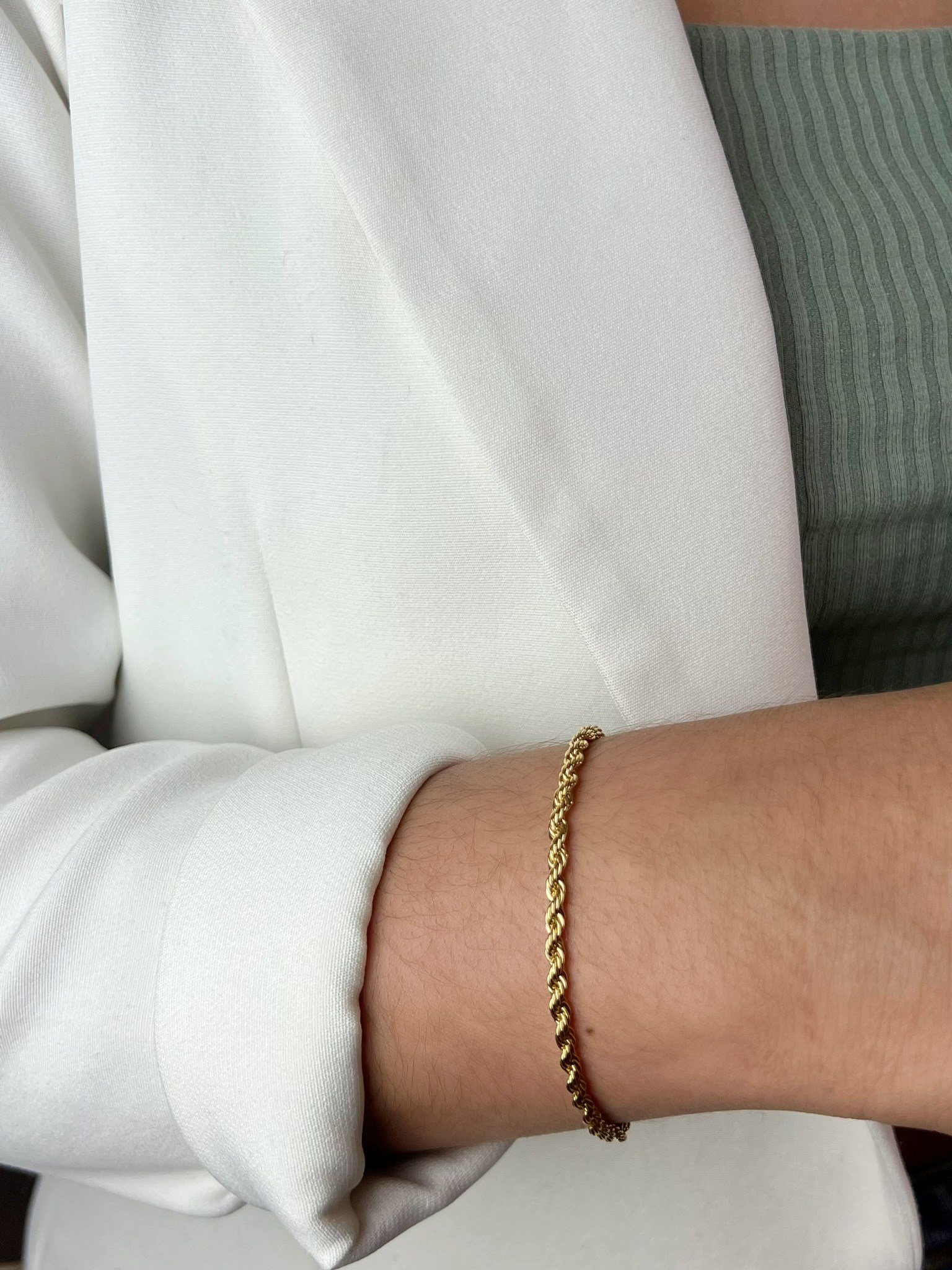 Kit Colar e Pulseira Cordão Baiano Banhado a Ouro 18k