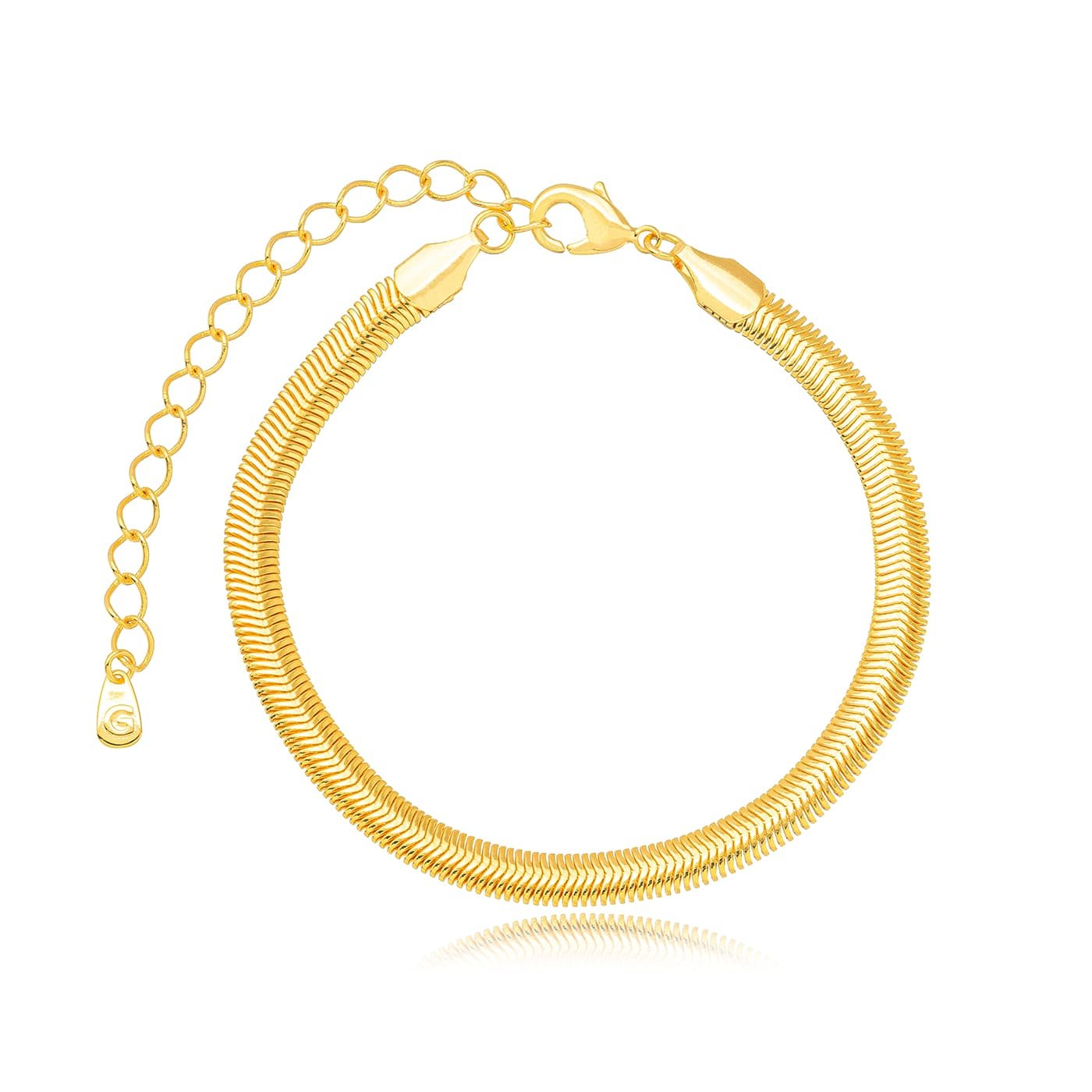 Kit Colar e Pulseira Malha Banhado a Ouro 18k