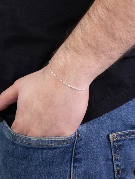 Kit Colar e Pulseira Masculina em Prata 925