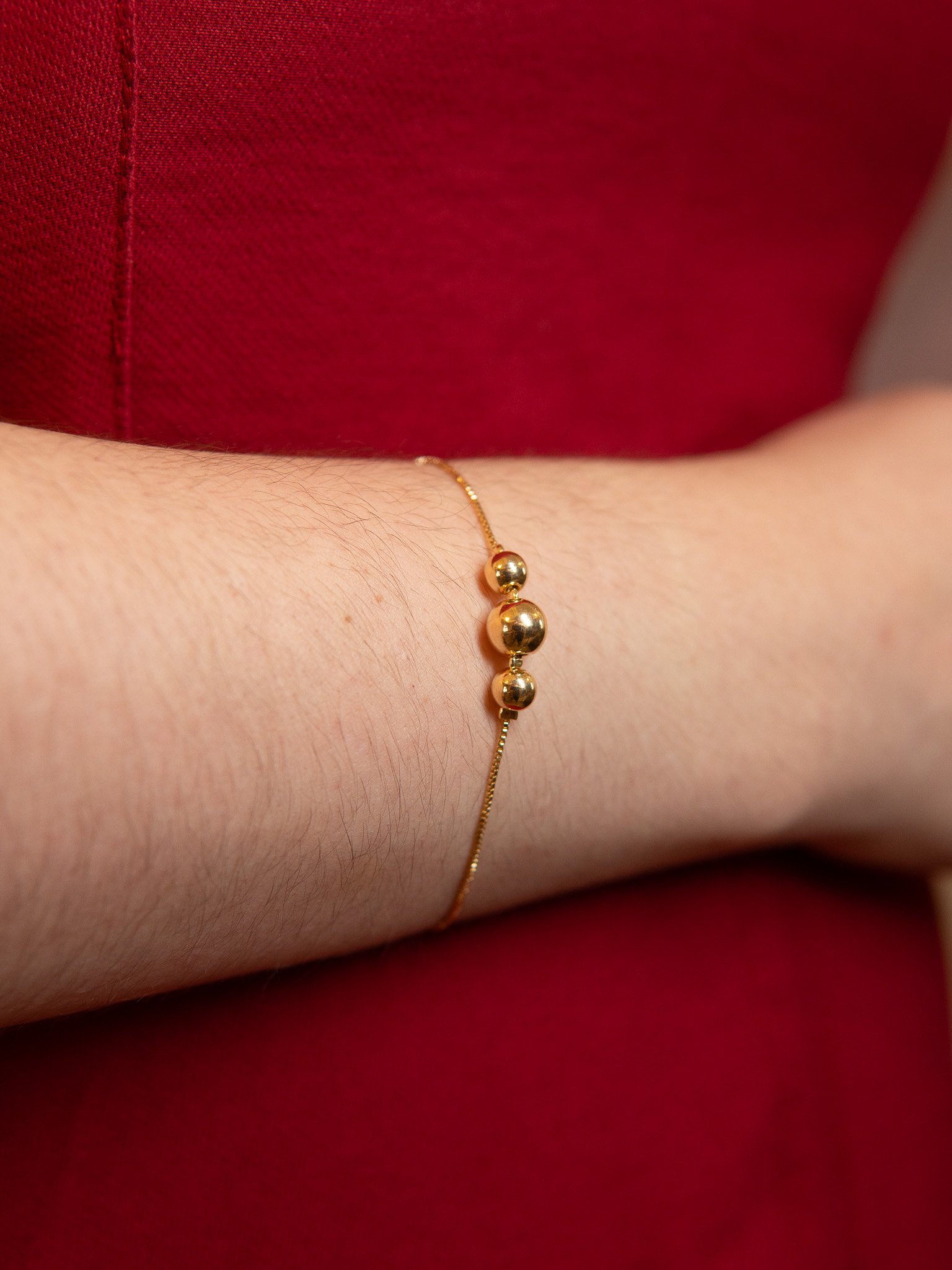 Kit Esferas Colar, Brinco e Pulseira Banhado a Ouro 18k