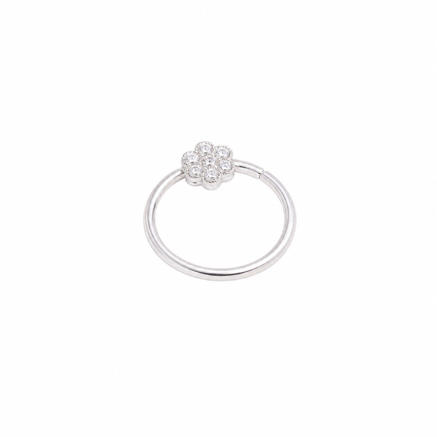 Piercing Argola Flor Prata 925