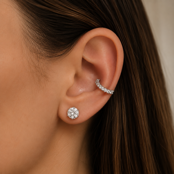 Piercing Counch Cravejado Prata 925