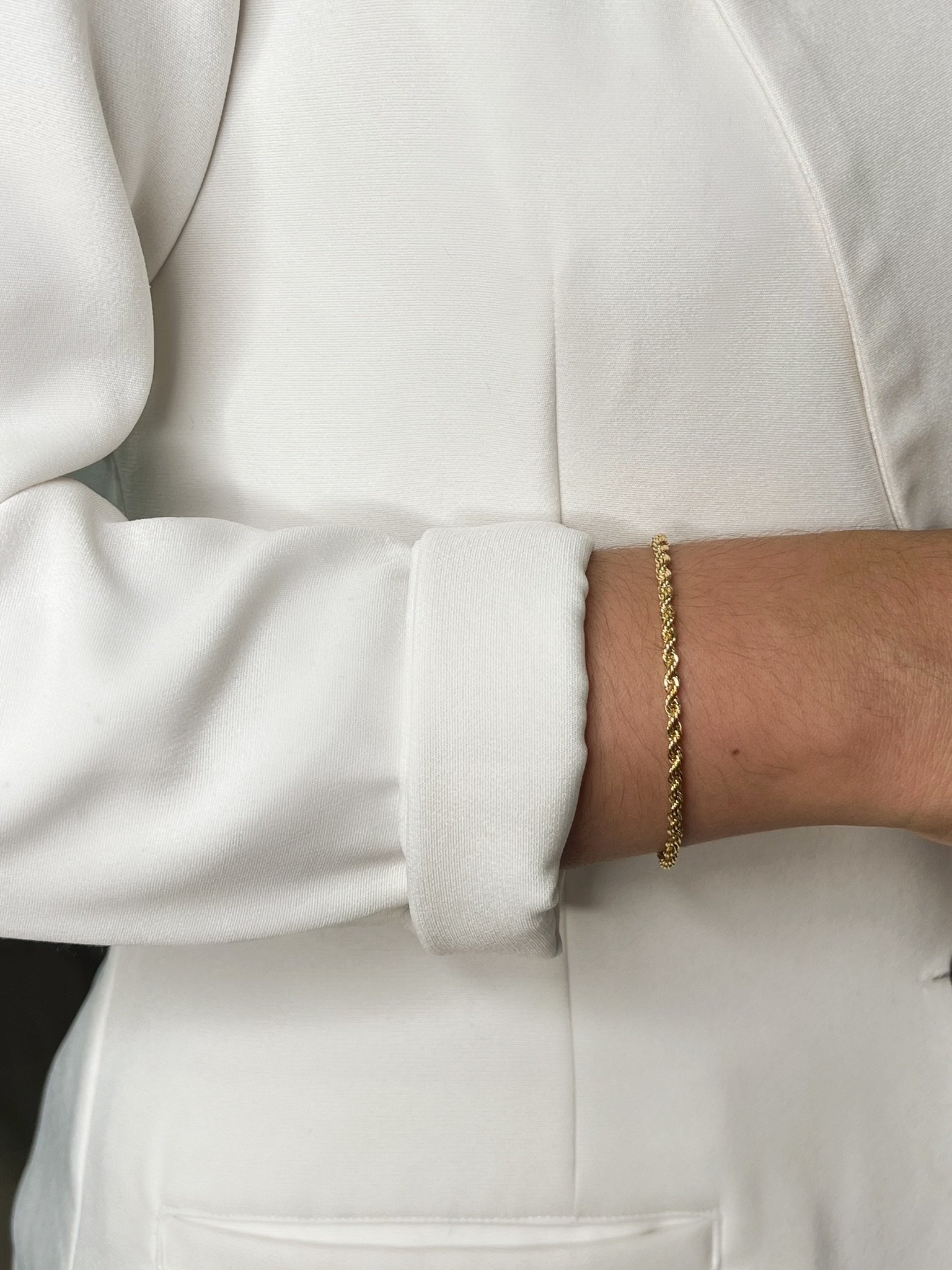 Pulseira Cordão Baiano 3mm Banhado a Ouro 18k