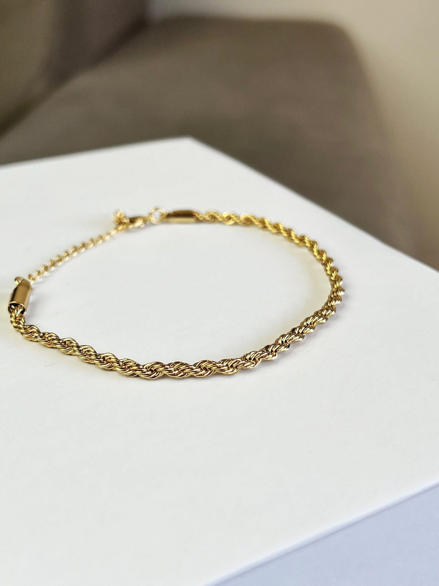 Pulseira Cordão Baiano 3mm Banhado a Ouro 18k